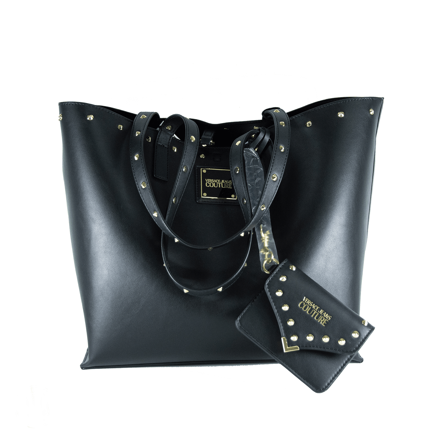 Versace Jeans Couture Black Stud Tote Bag w/ Wallet
