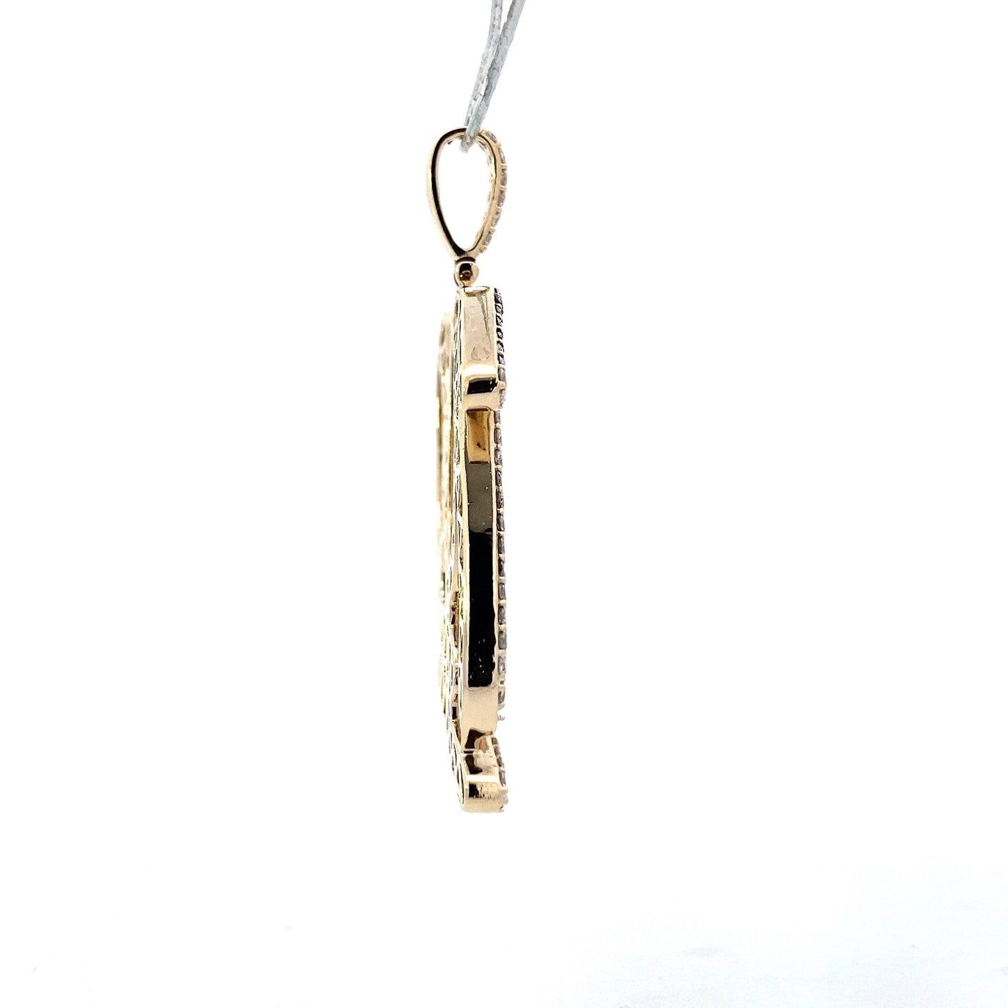 10K Yellow Gold Diamond "100" Pendant - 5.03ct - ipawnishop.com