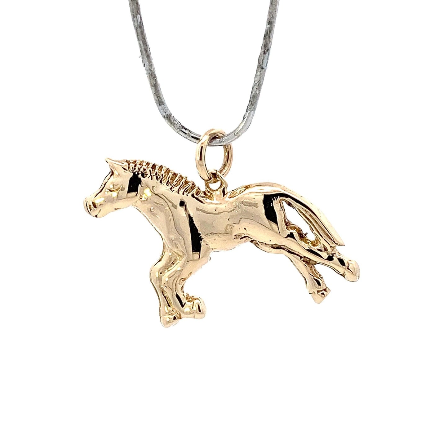 14K Yellow Gold Horse Pendant - ipawnishop.com