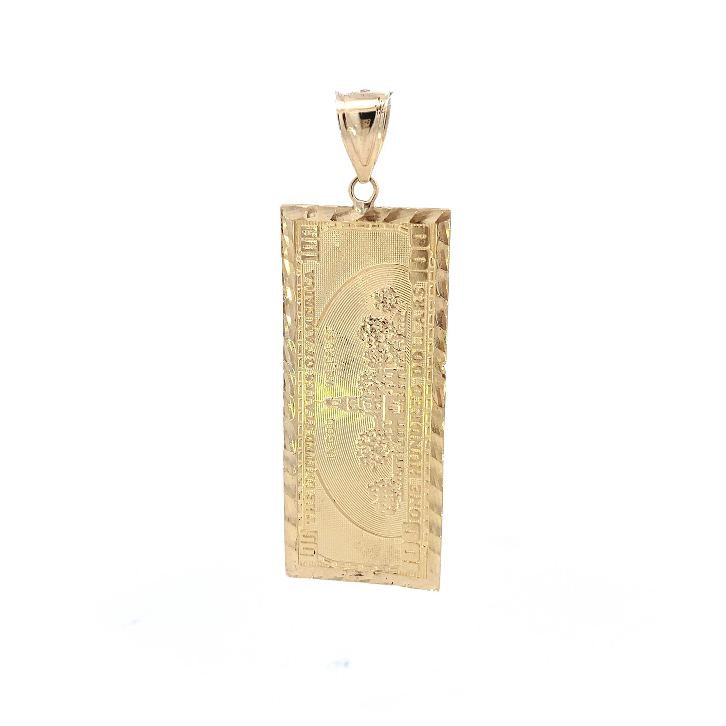 10K Yellow Gold $100 Bill Pendant