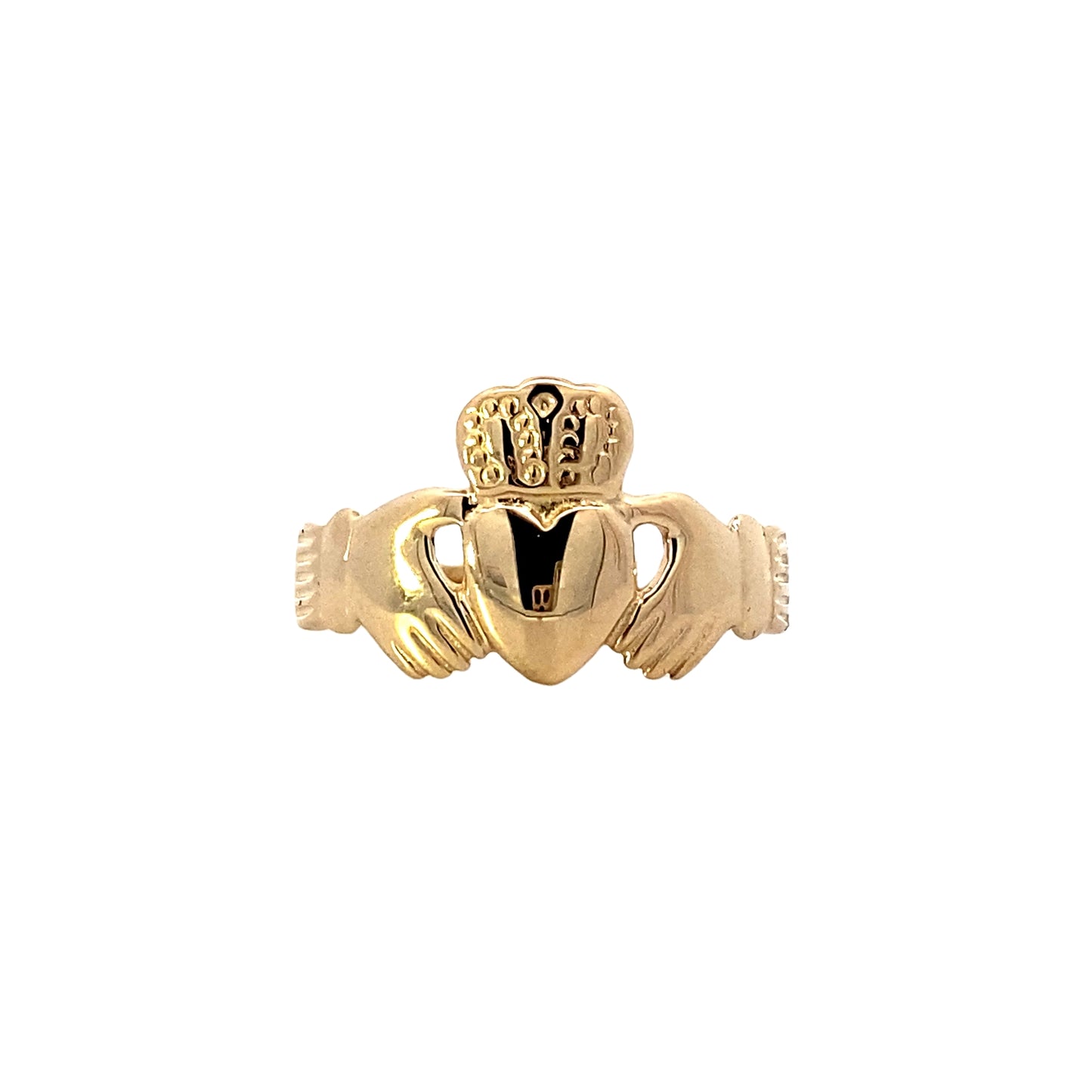 14K Yellow Gold Claddagh Heart Ring