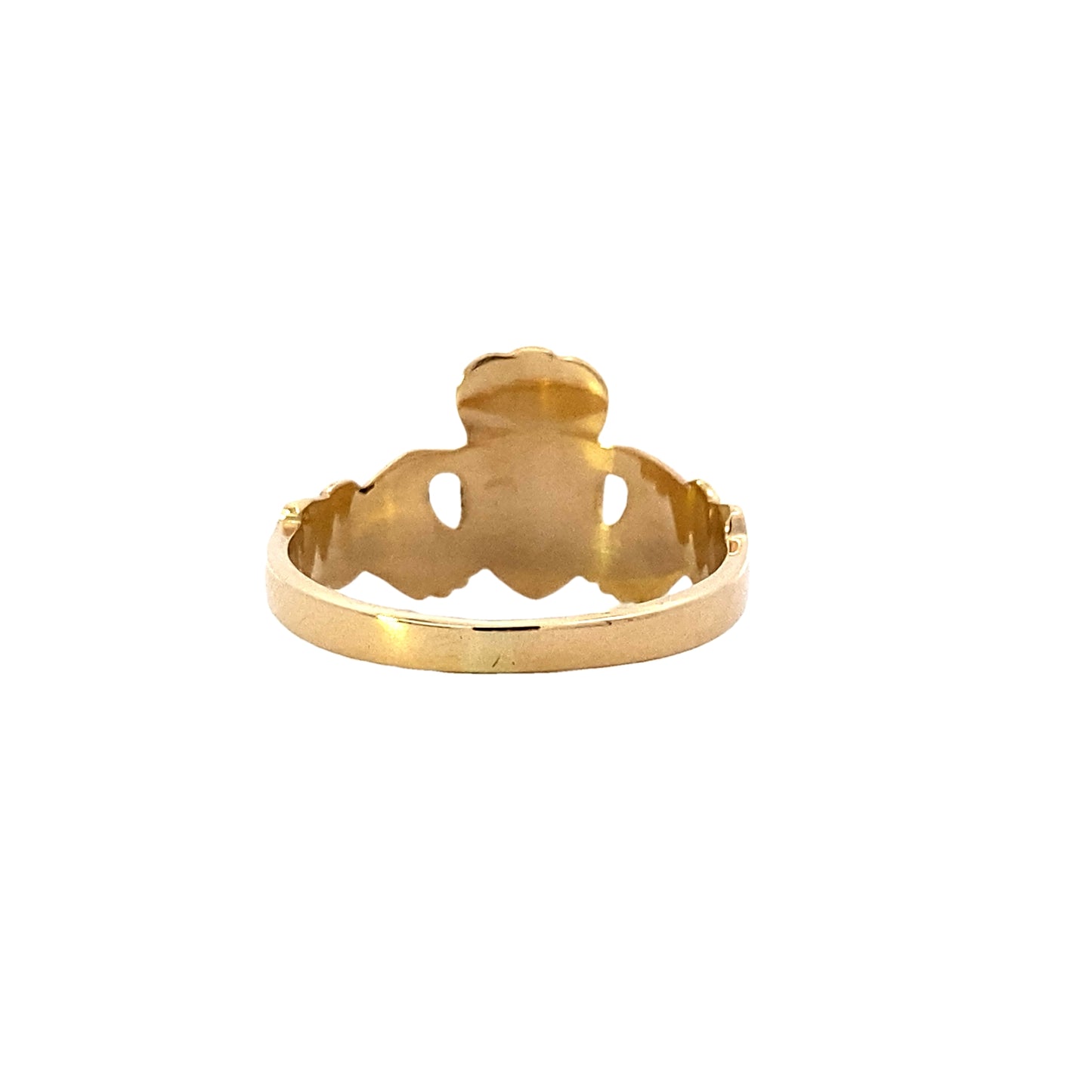 14K Yellow Gold Claddagh Heart Ring