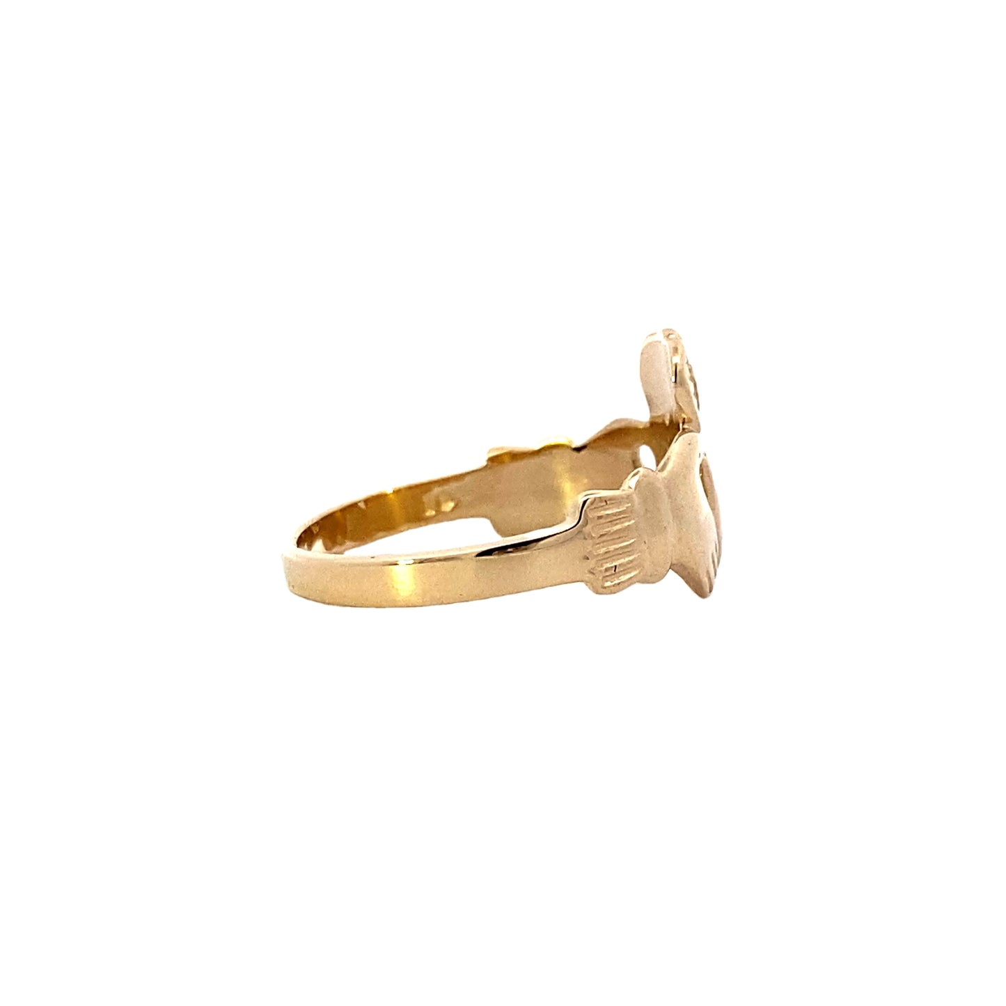 14K Yellow Gold Claddagh Heart Ring