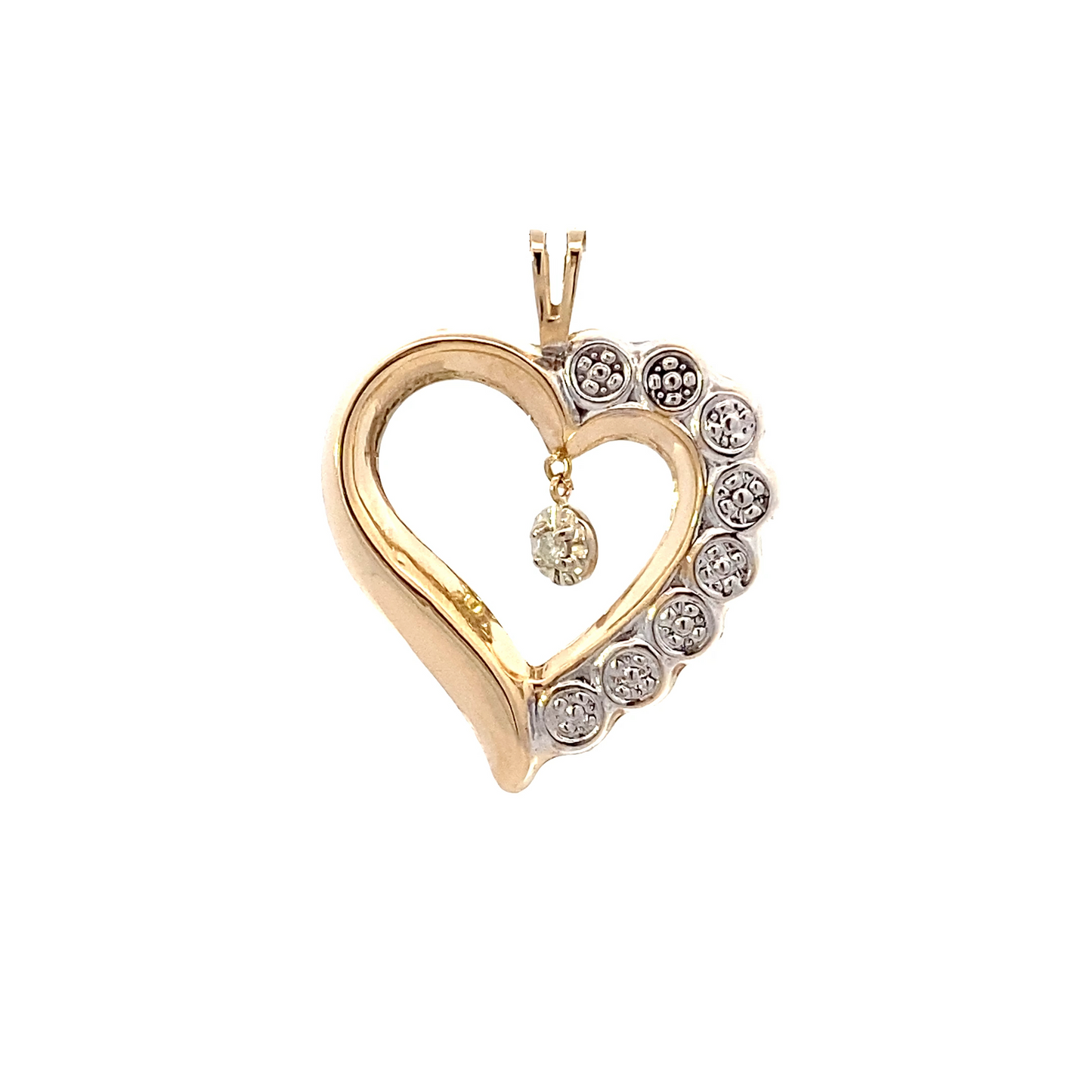 10K Yellow Gold Diamond Heart Pendant - 0.02ct