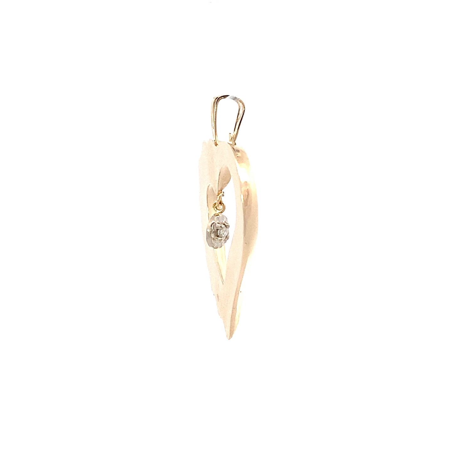 10K Yellow Gold Diamond Heart Pendant - 0.02ct