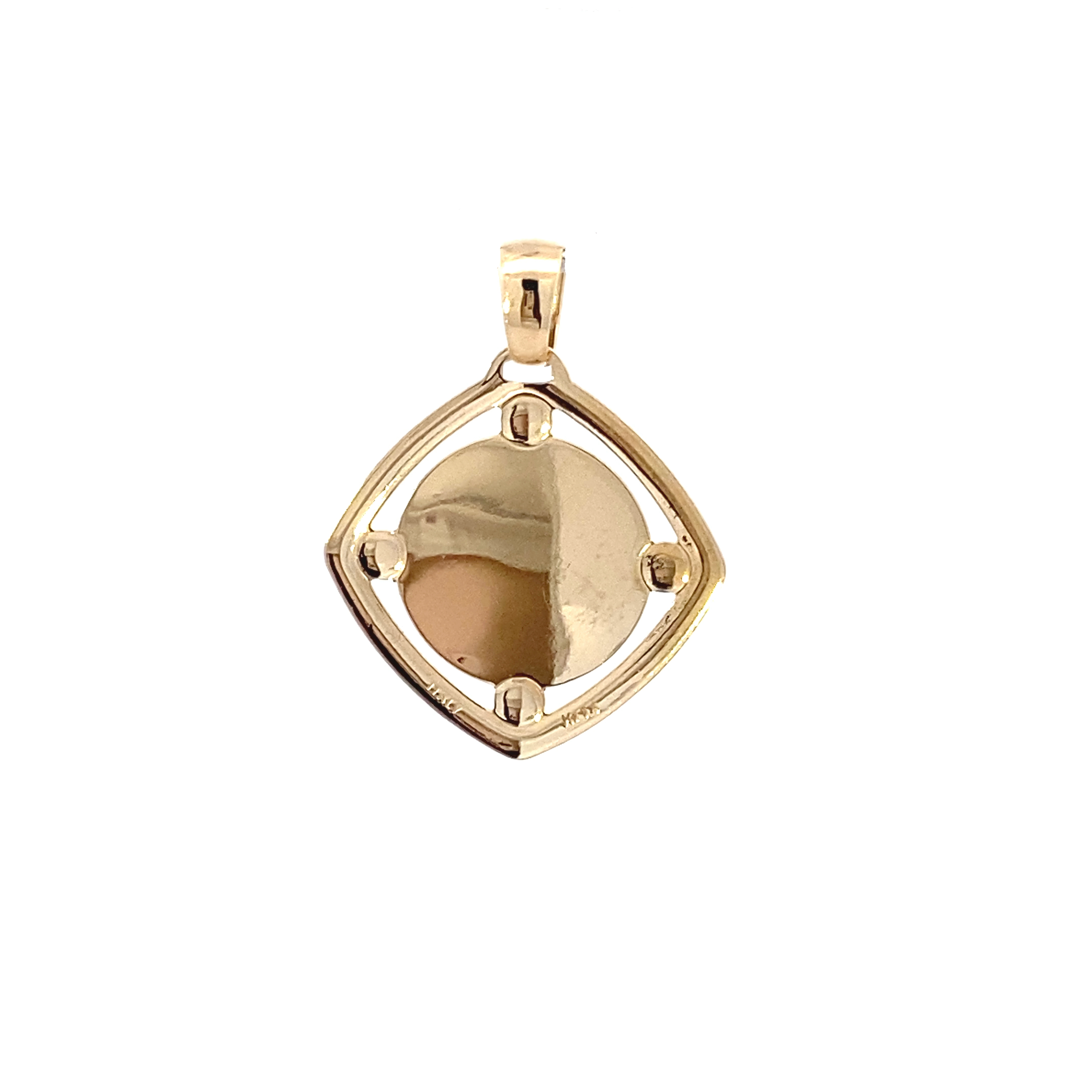 14K Yellow Gold Square Religious Pendant