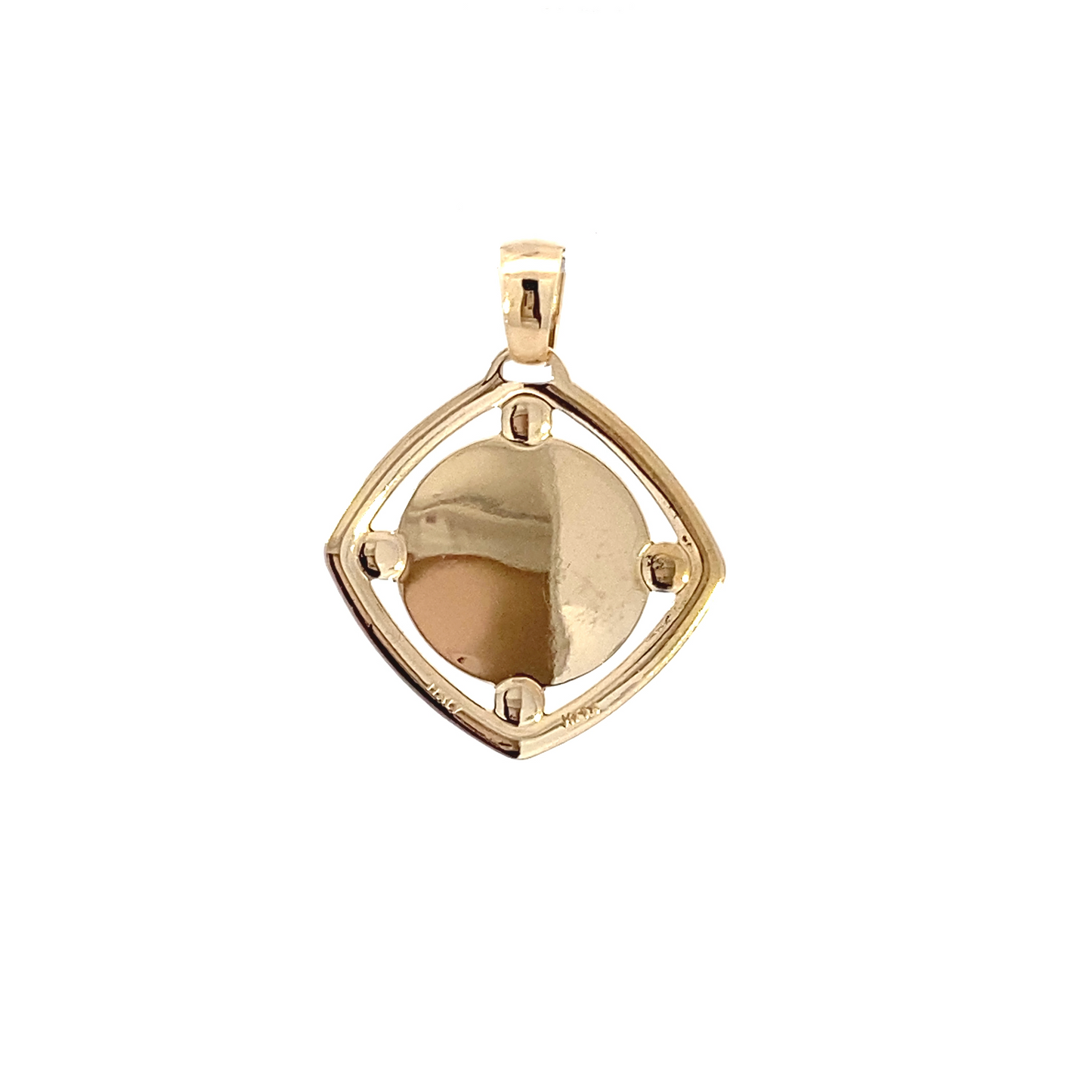 14K Yellow Gold Square Religious Pendant