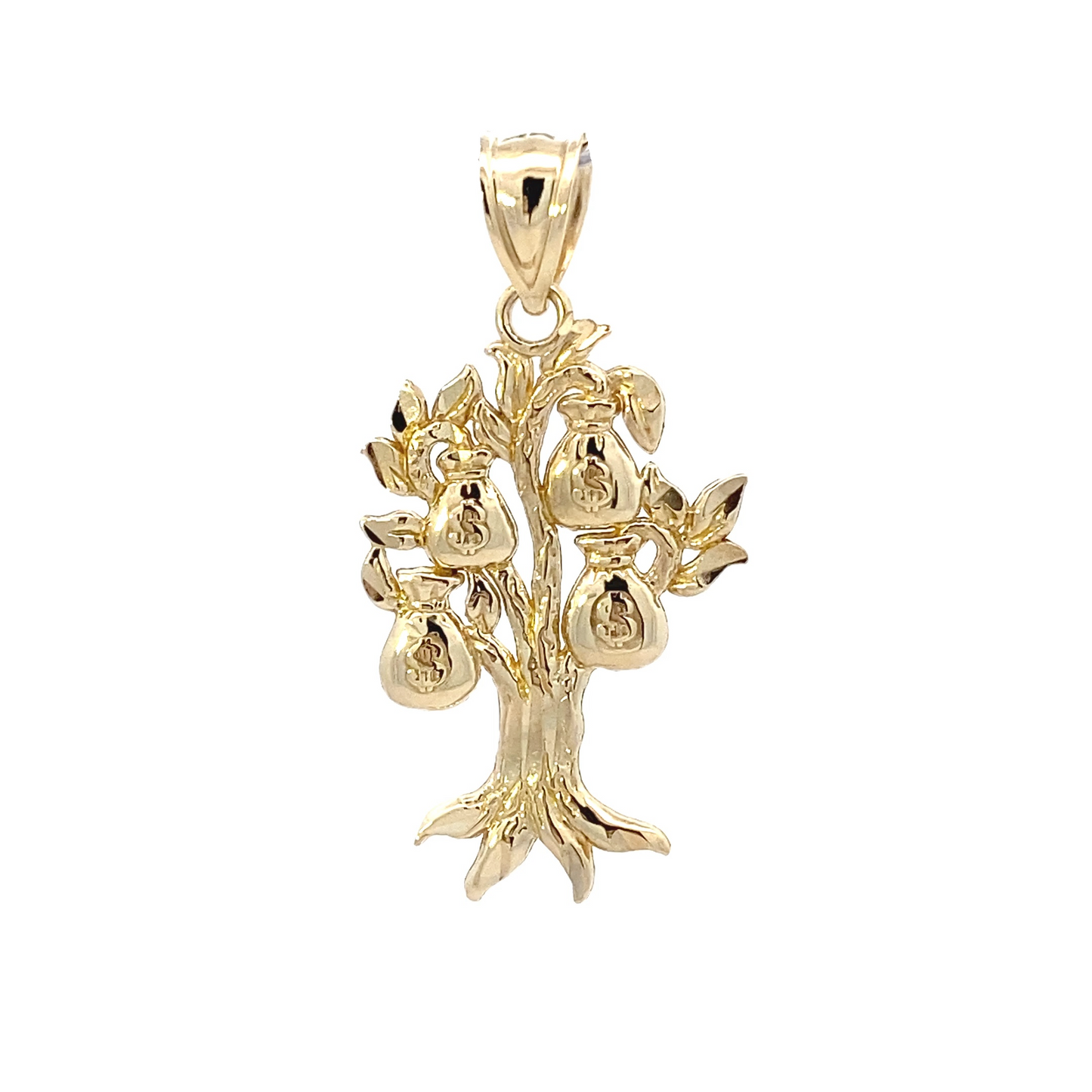 10K Yellow Gold Money Tree Pendant