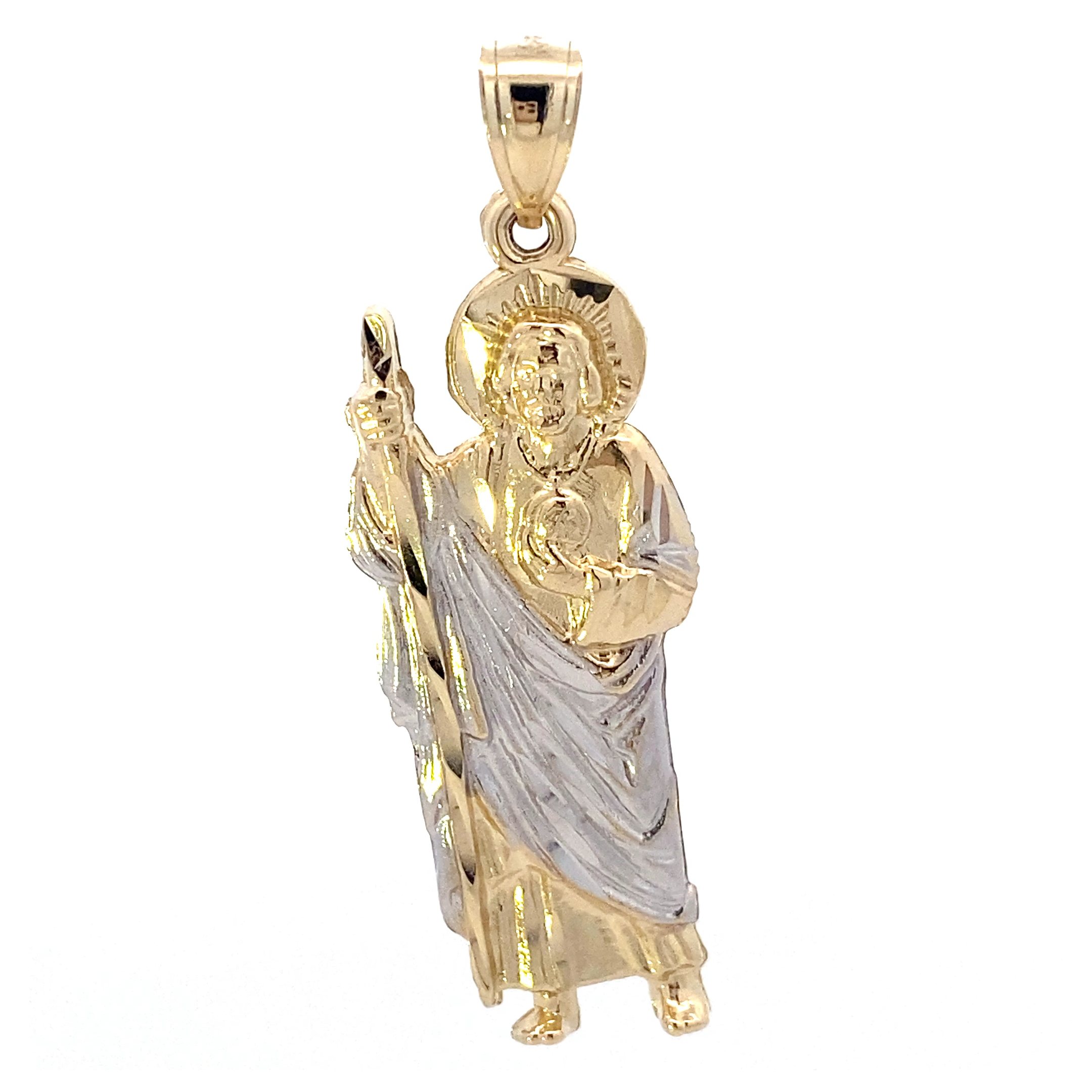 14K Yellow & White Gold Religious Figure Pendant