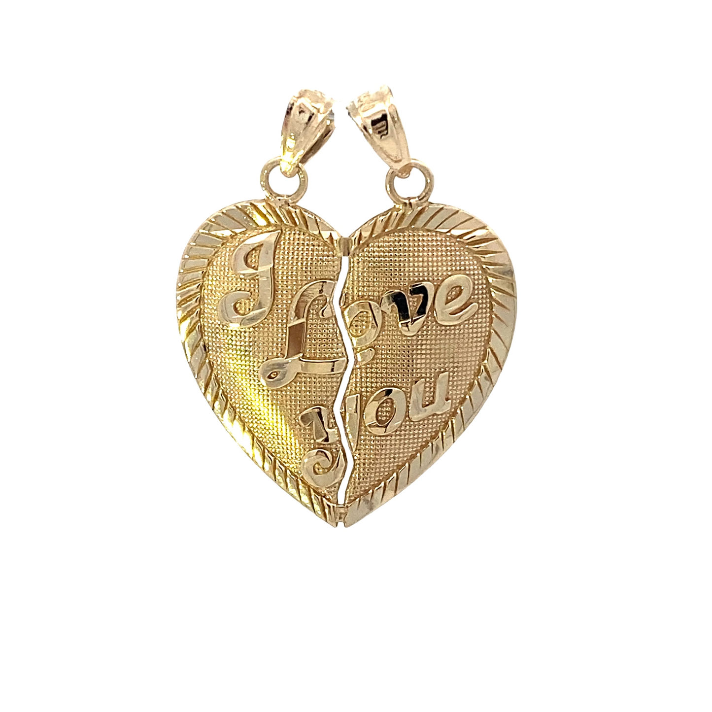 10K Yellow Gold "I Love You" Breakable Pendant