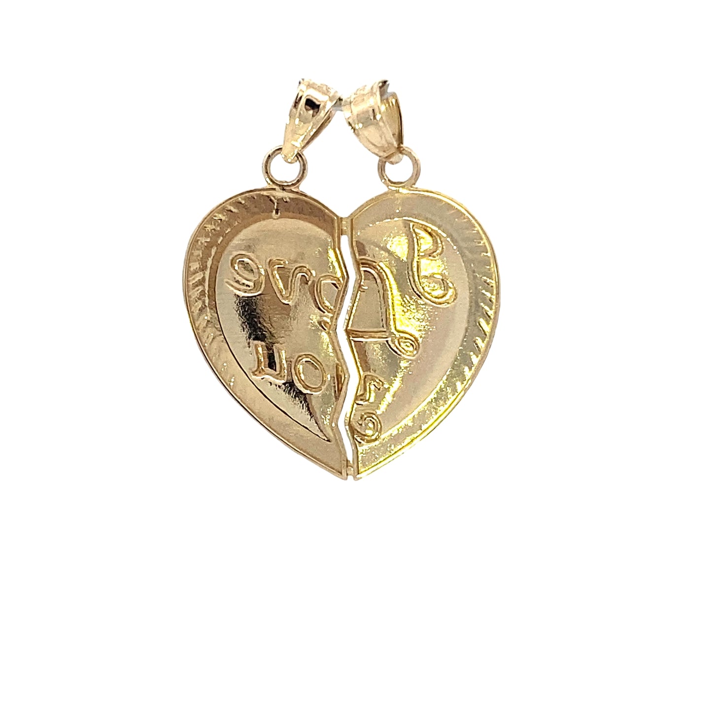 10K Yellow Gold "I Love You" Breakable Pendant