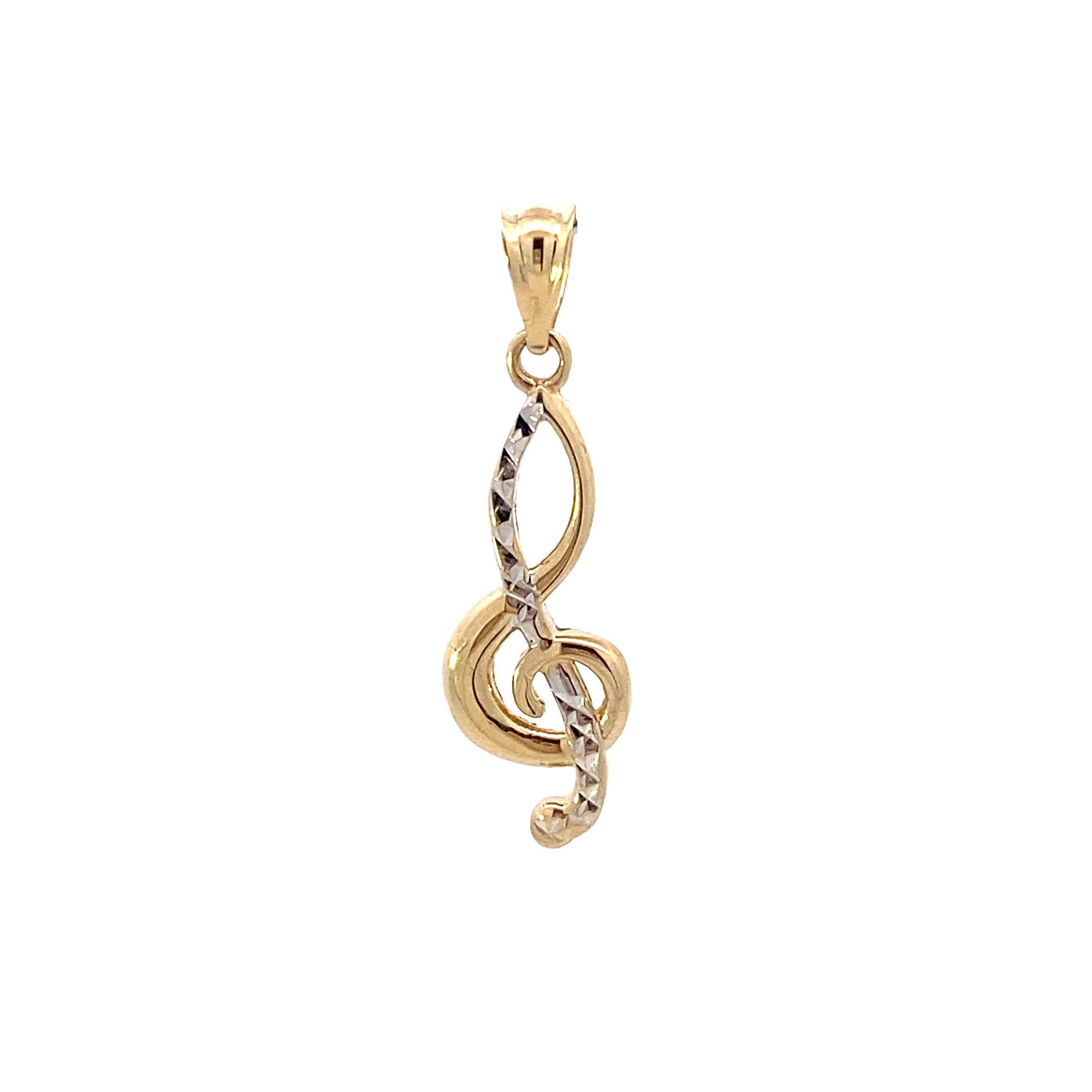 14K Yellow Gold DC Music Note Pendant