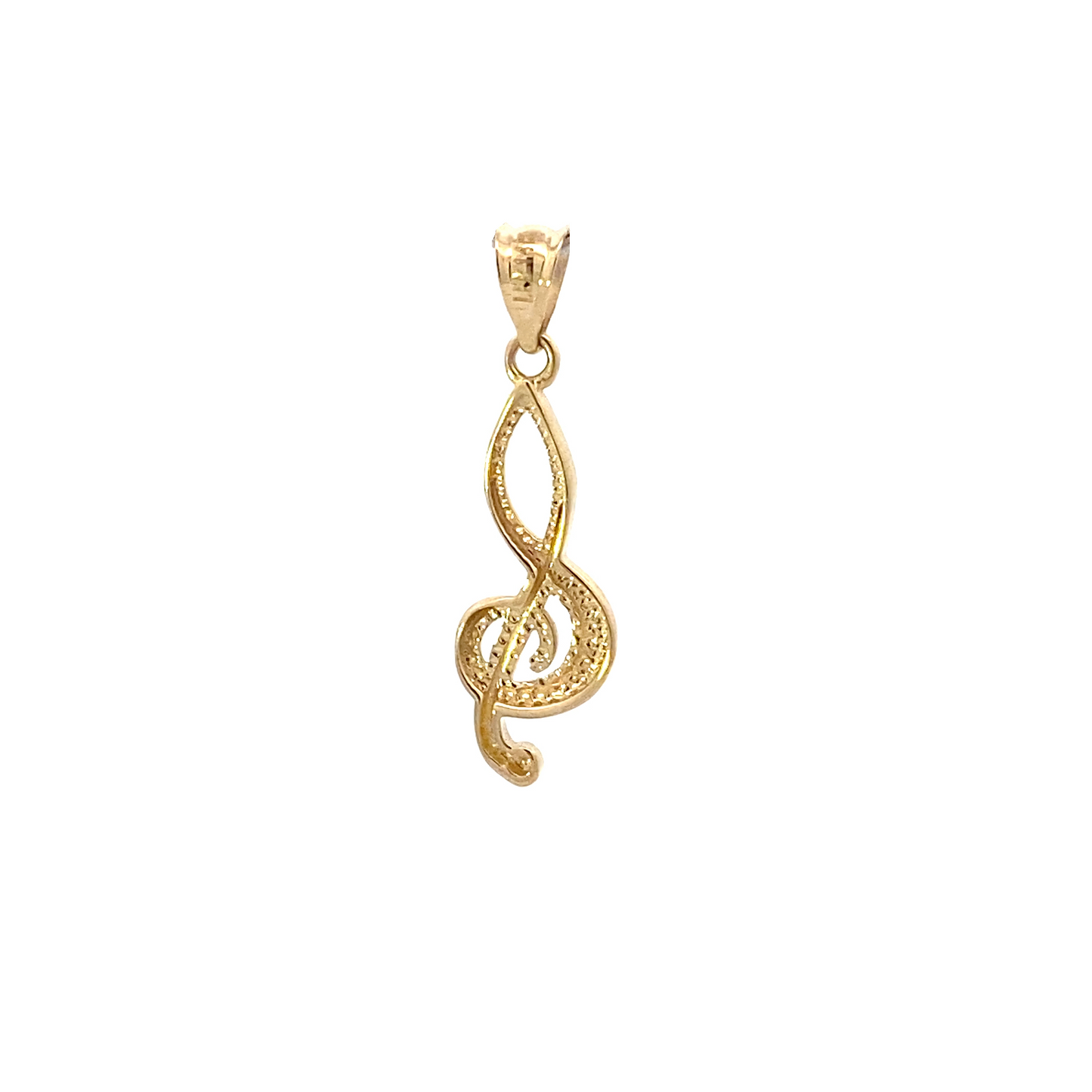 14K Yellow Gold DC Music Note Pendant