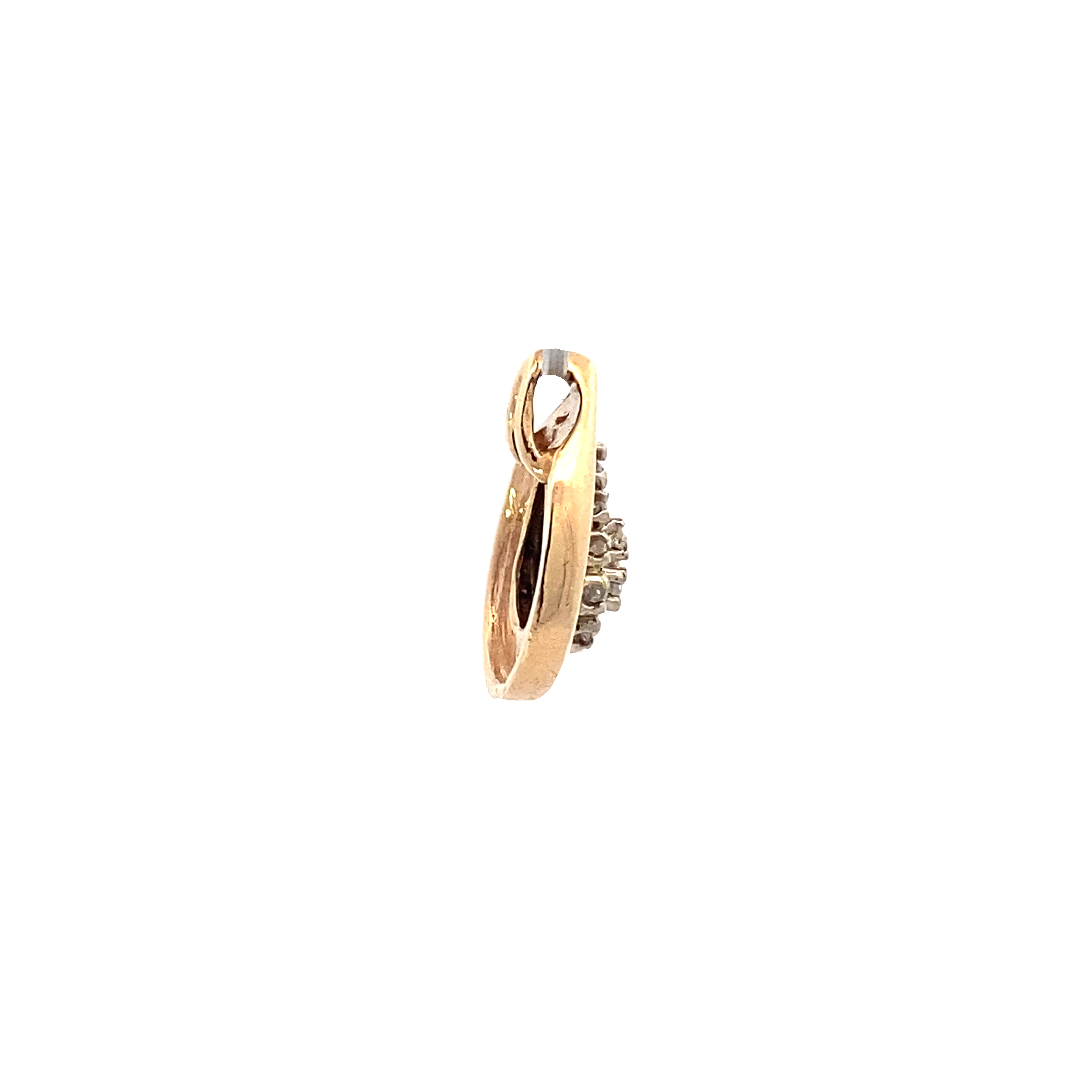 14K Yellow Gold Pear Shape Diamond Pendant 0.12ct