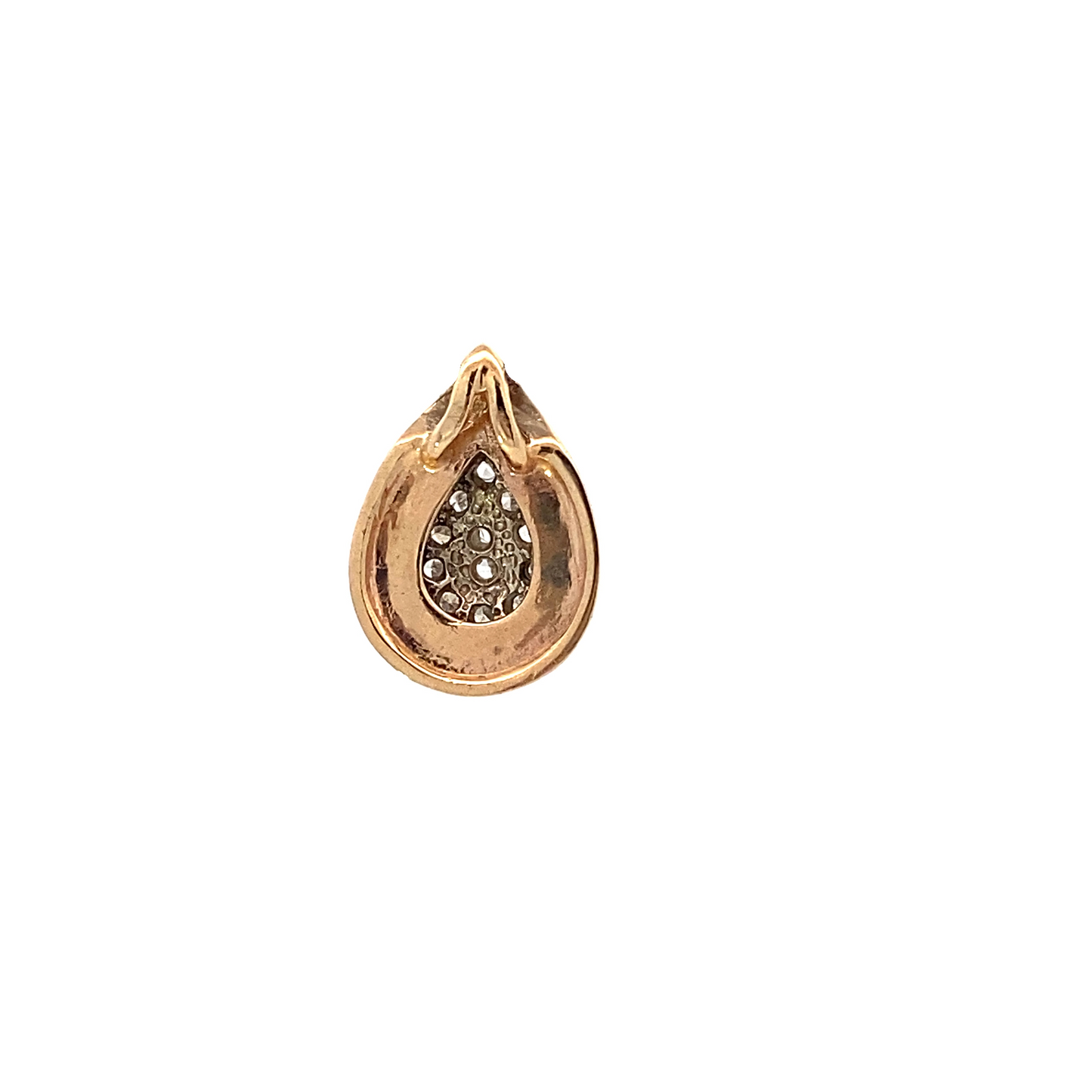 14K Yellow Gold Pear Shape Diamond Pendant 0.12ct