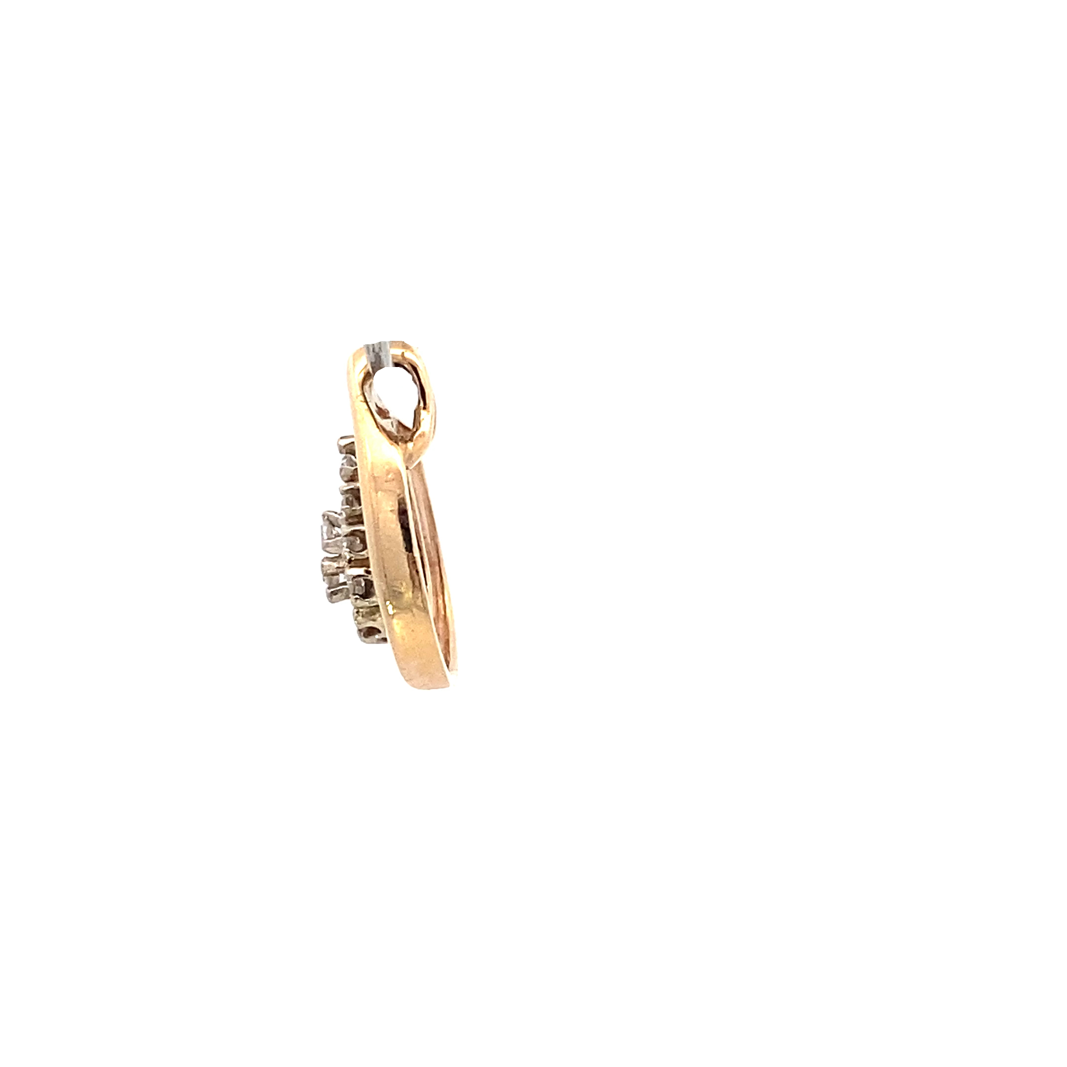 14K Yellow Gold Pear Shape Diamond Pendant 0.12ct