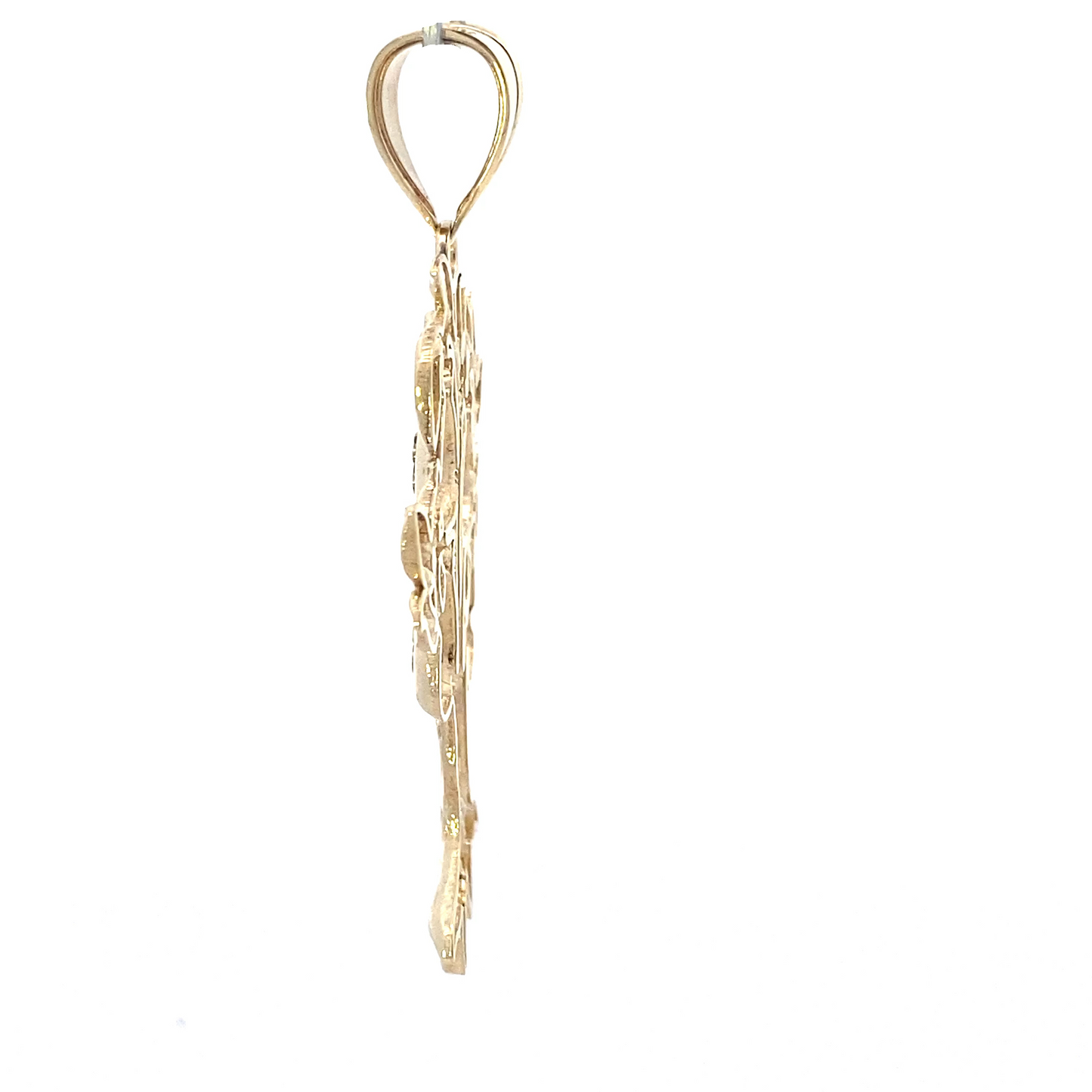 10K Yellow Gold 44x28mm Money Tree Pendant