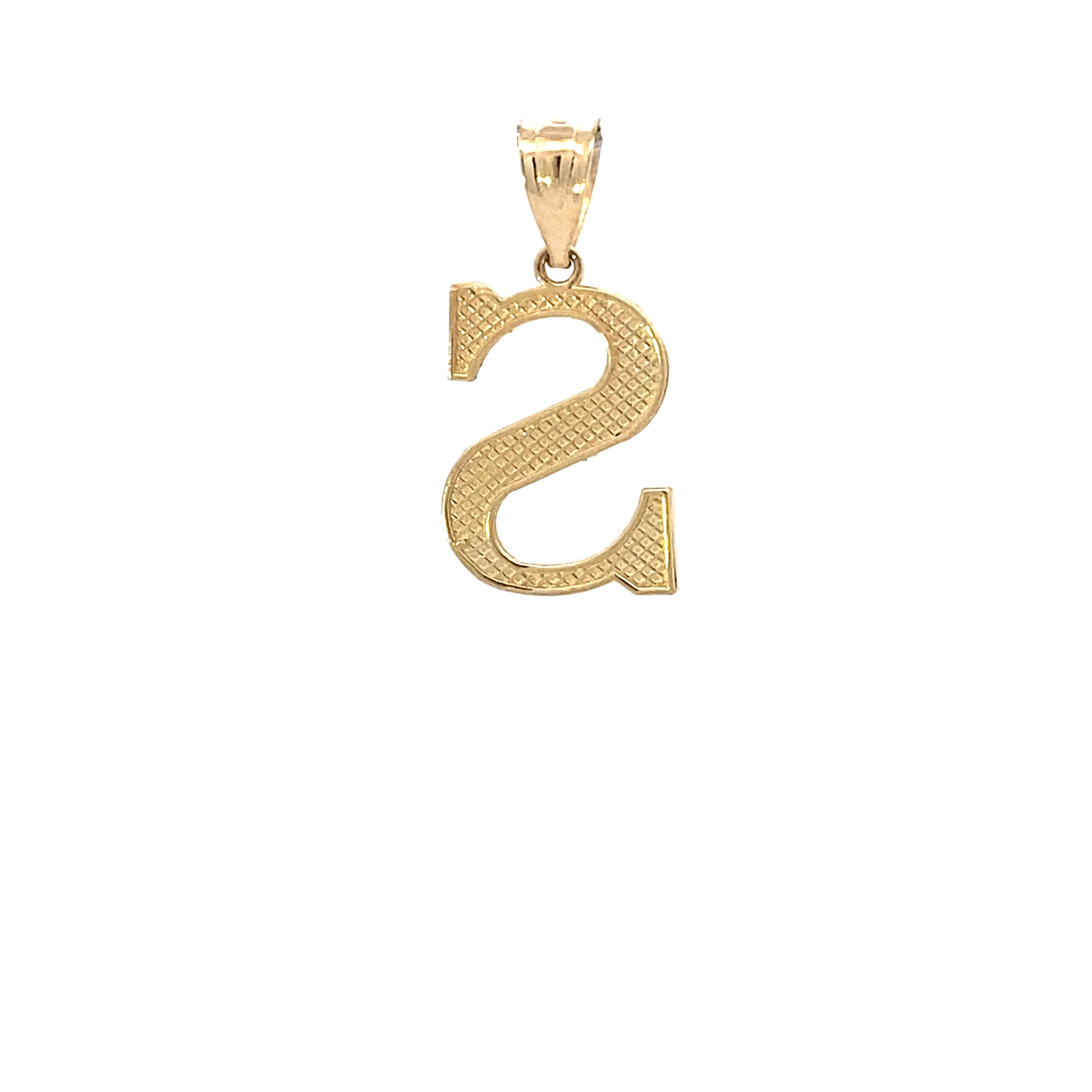 10K Yellow Gold Letter "S" Nugget Pendant