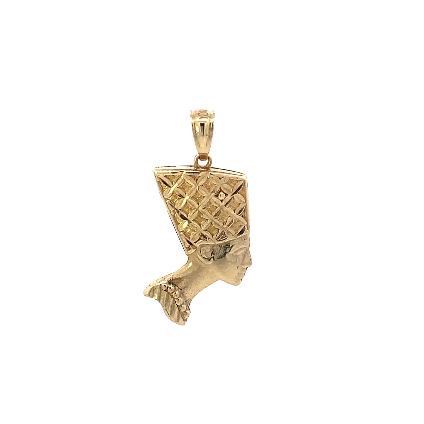 10K Yellow Gold 21x10mm Queen Nefertiti Pendant