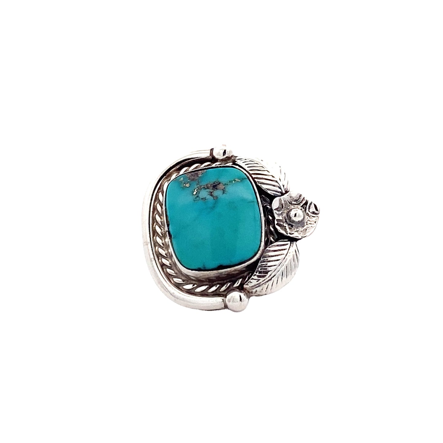 Sterling Silver Tony Guerro Square Turquoise Ring