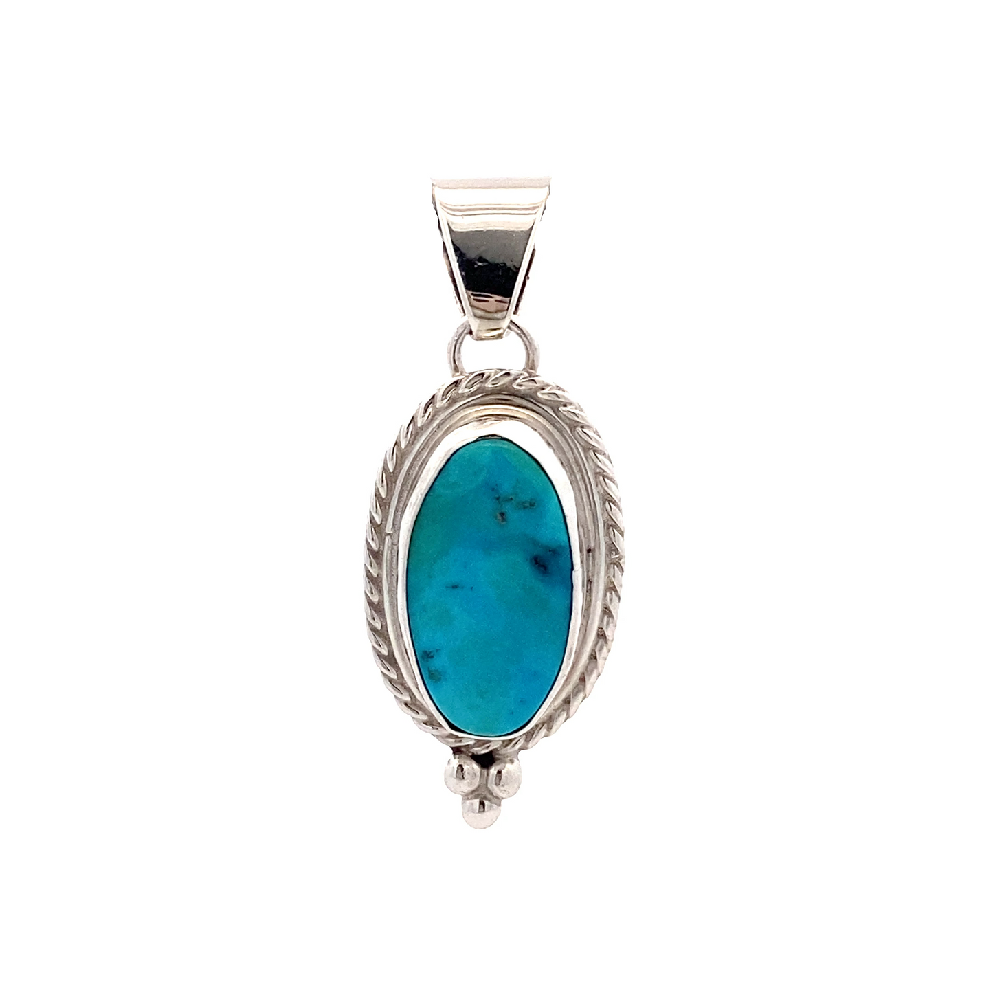 Sterling Silver Oval Turquoise Pendant