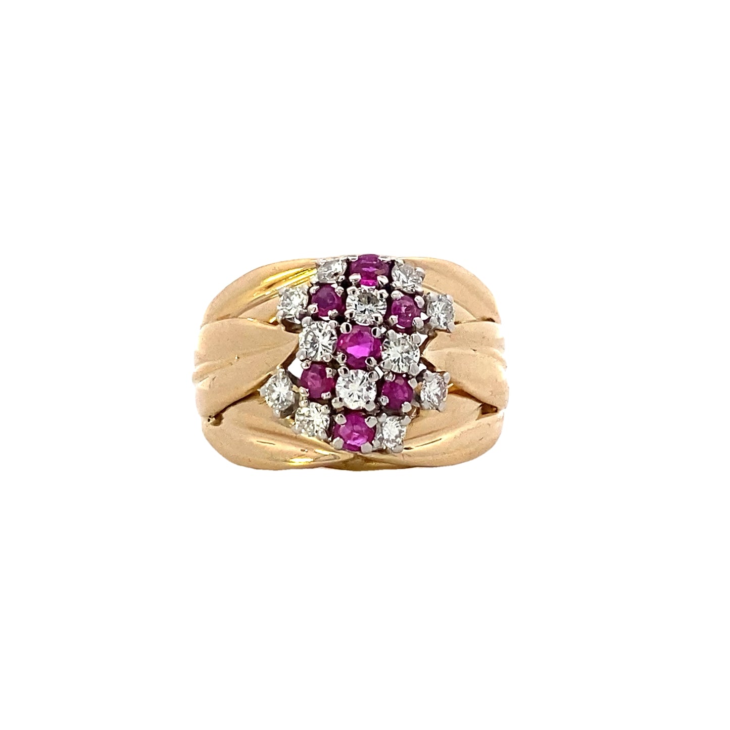 10K Yellow Gold Diamond & Ruby Ring - 0.60ct