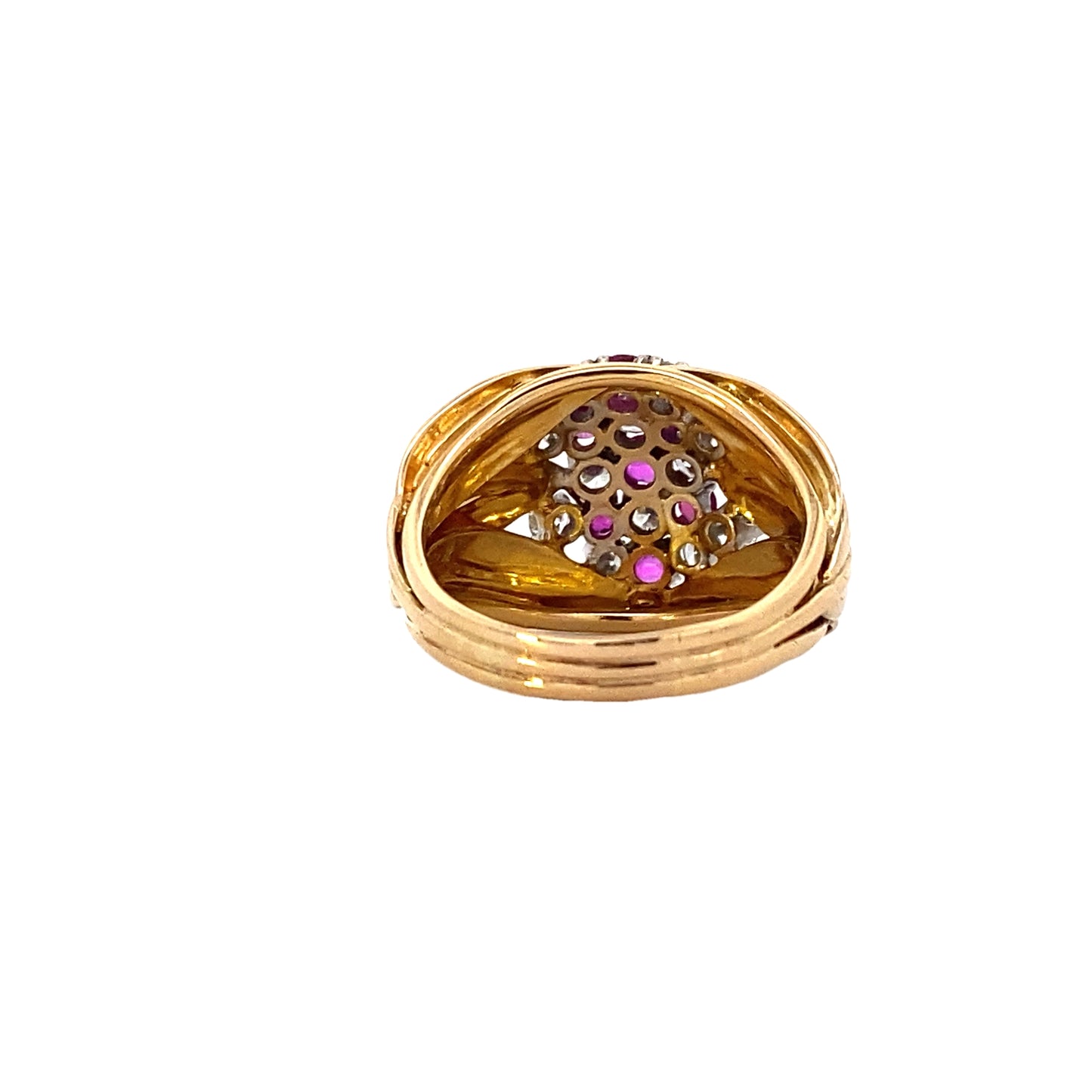 10K Yellow Gold Diamond & Ruby Ring - 0.60ct