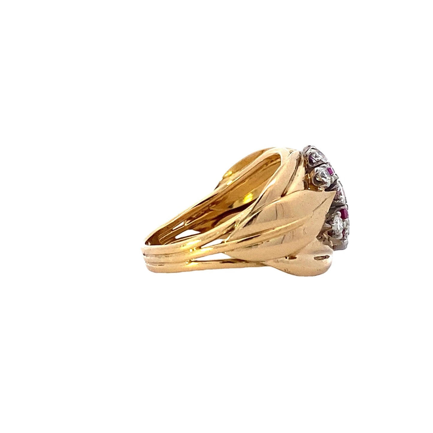 10K Yellow Gold Diamond & Ruby Ring - 0.60ct