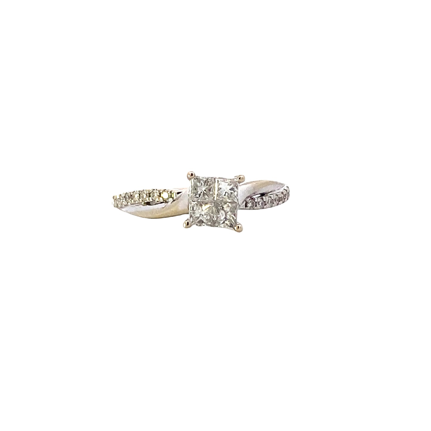 14K White Gold Diamond Women's Ring - 0.40ct