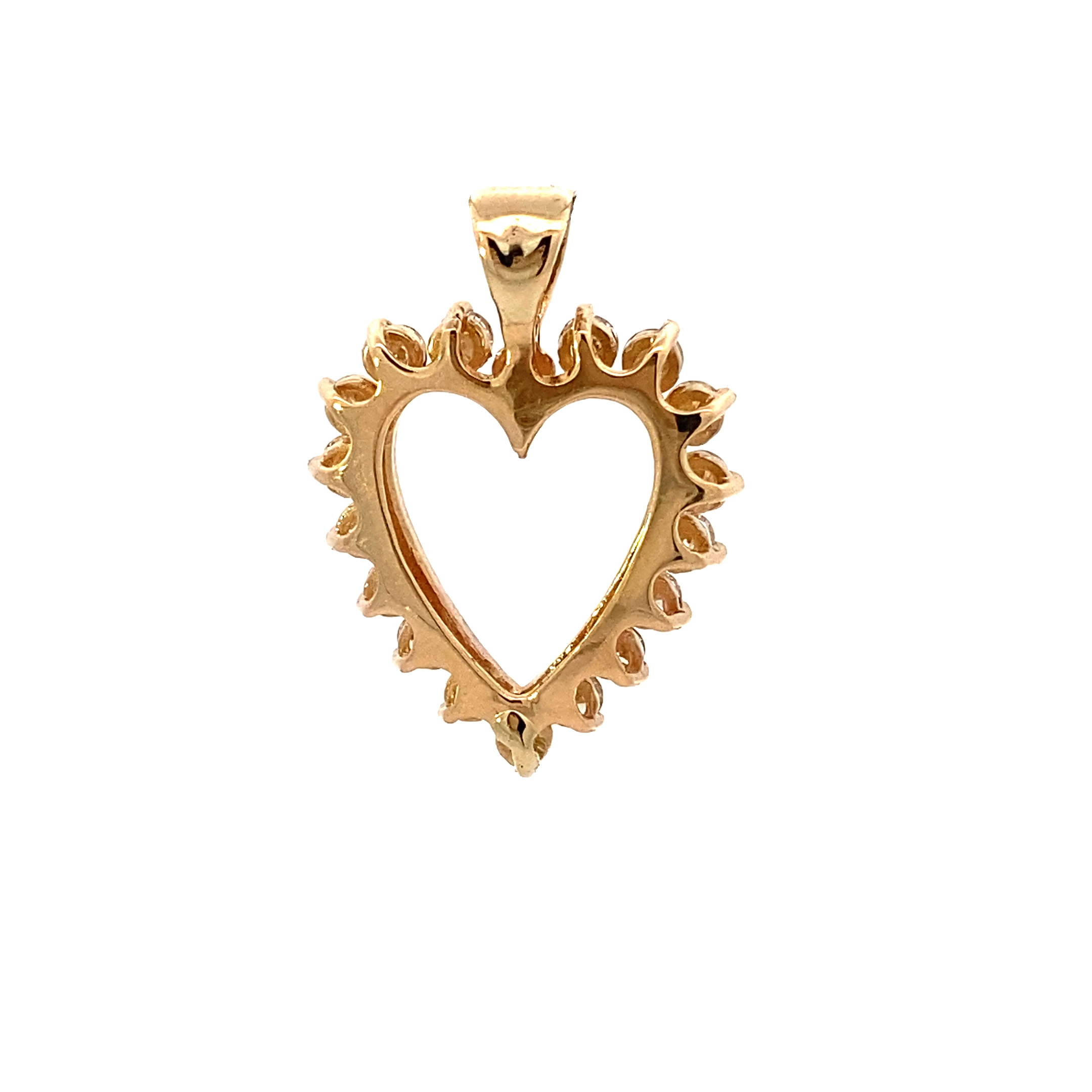 14K Yellow Gold Diamond Heart Pendant - 1.47ct