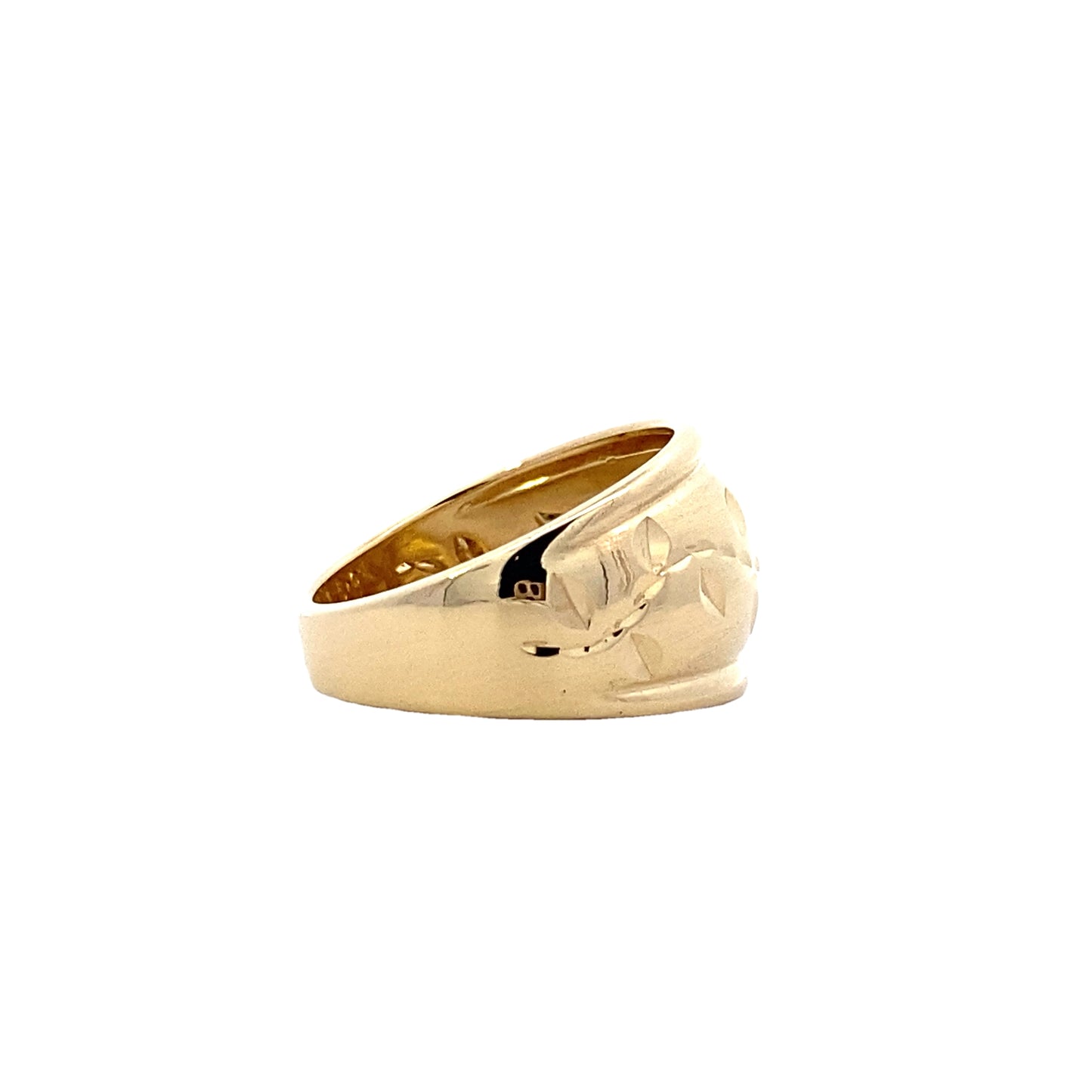 10K Yellow Gold Vine Design Dome Ring