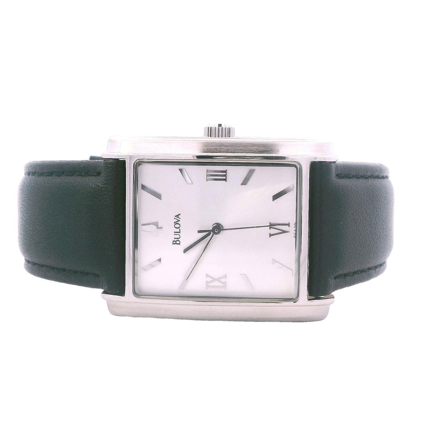 Bulova Stainless Steel Leather Band Watch C869892