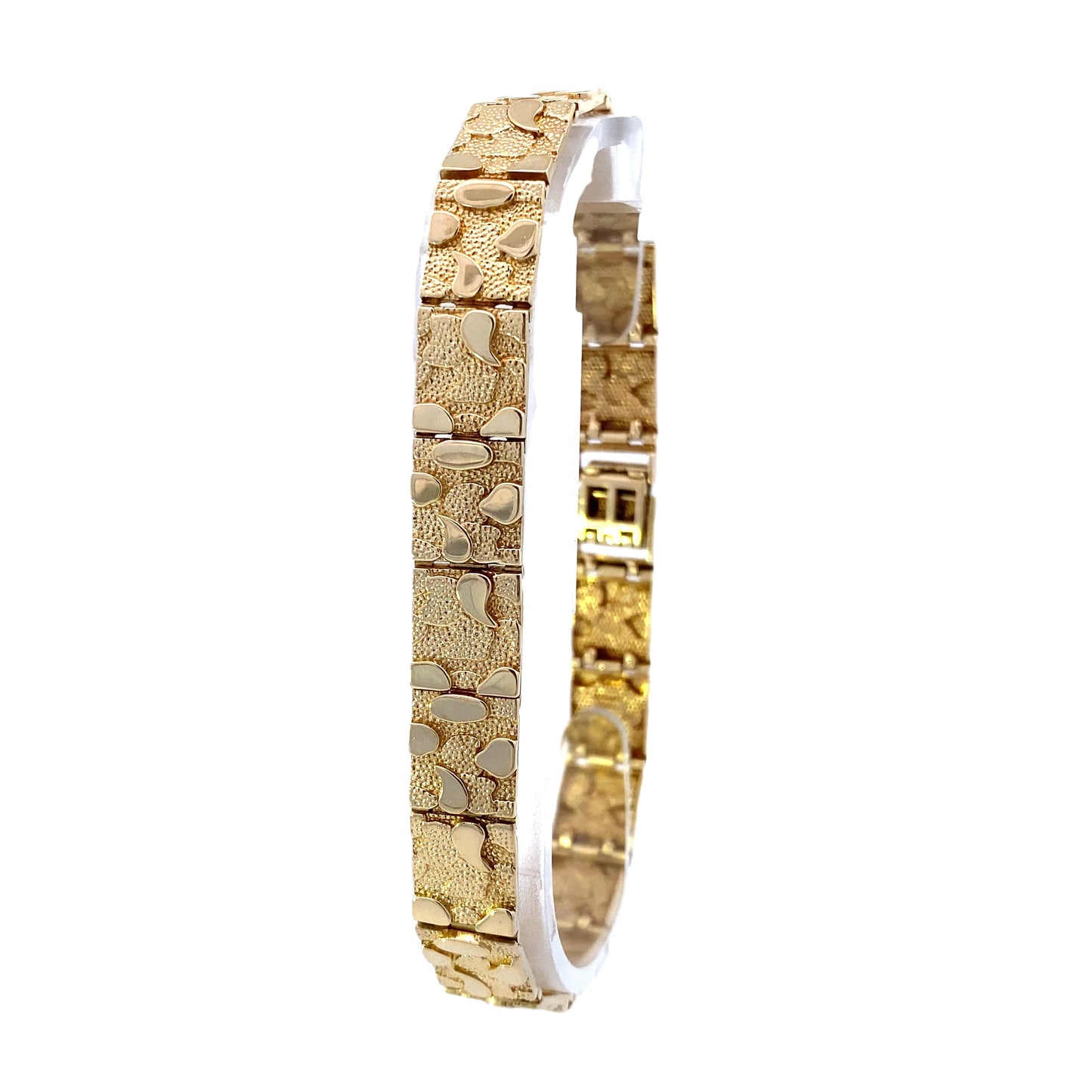 10K Yellow Gold 8" Nugget Link Bracelet