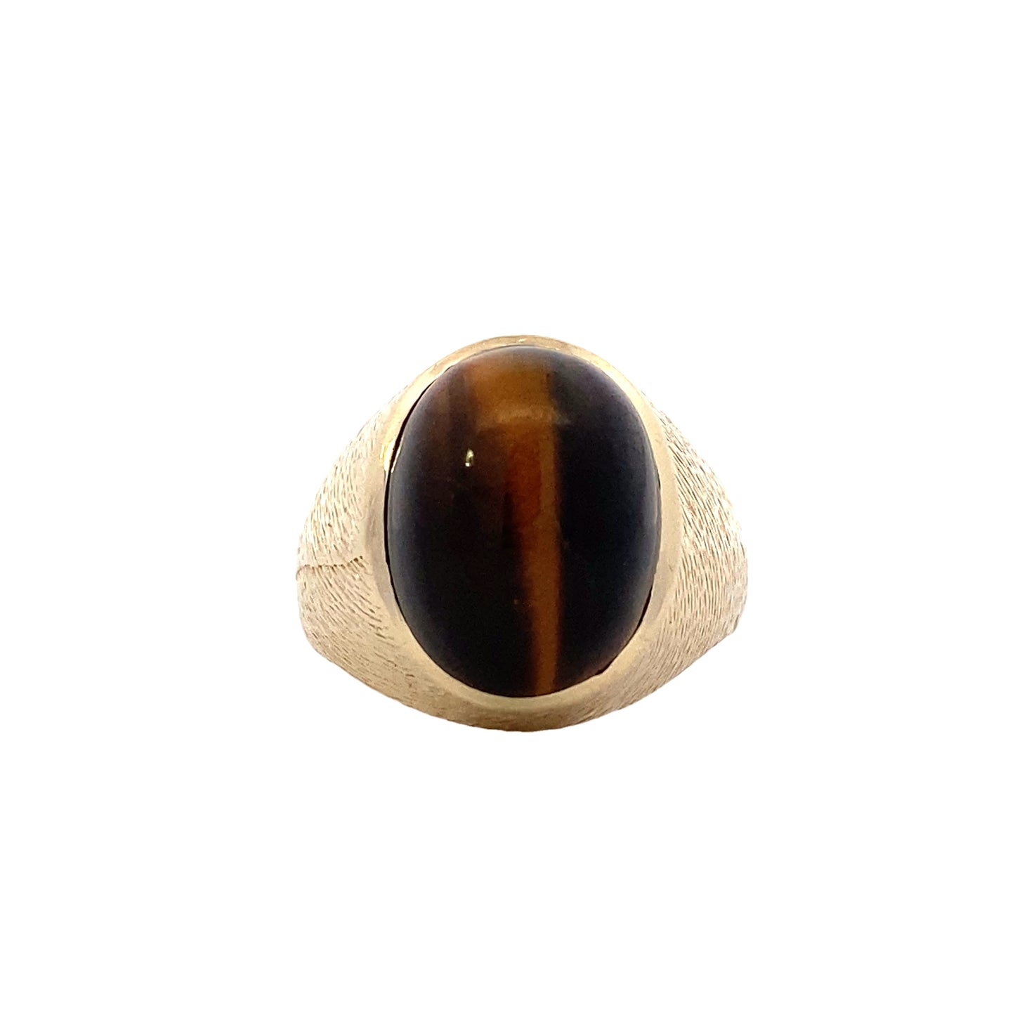 14K Yellow Gold Tigers Eye Ring