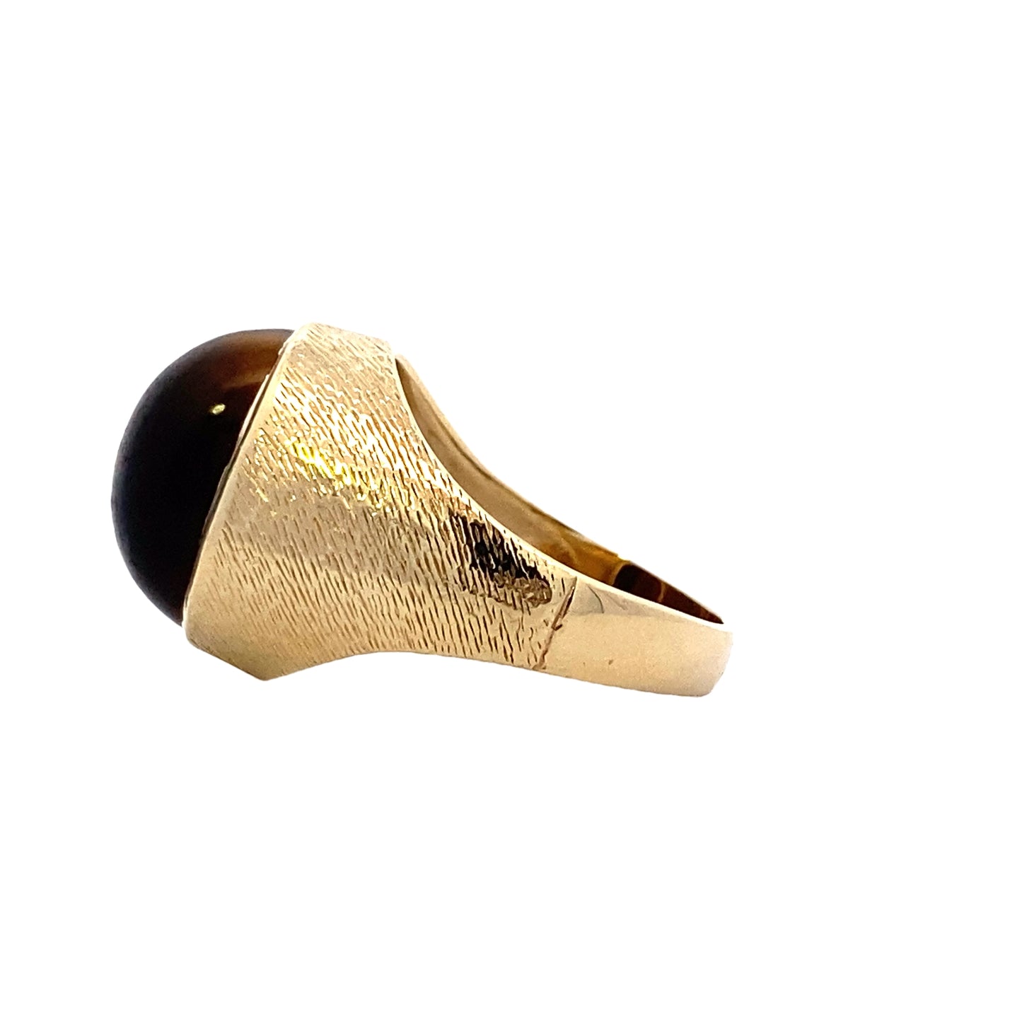 14K Yellow Gold Tigers Eye Ring