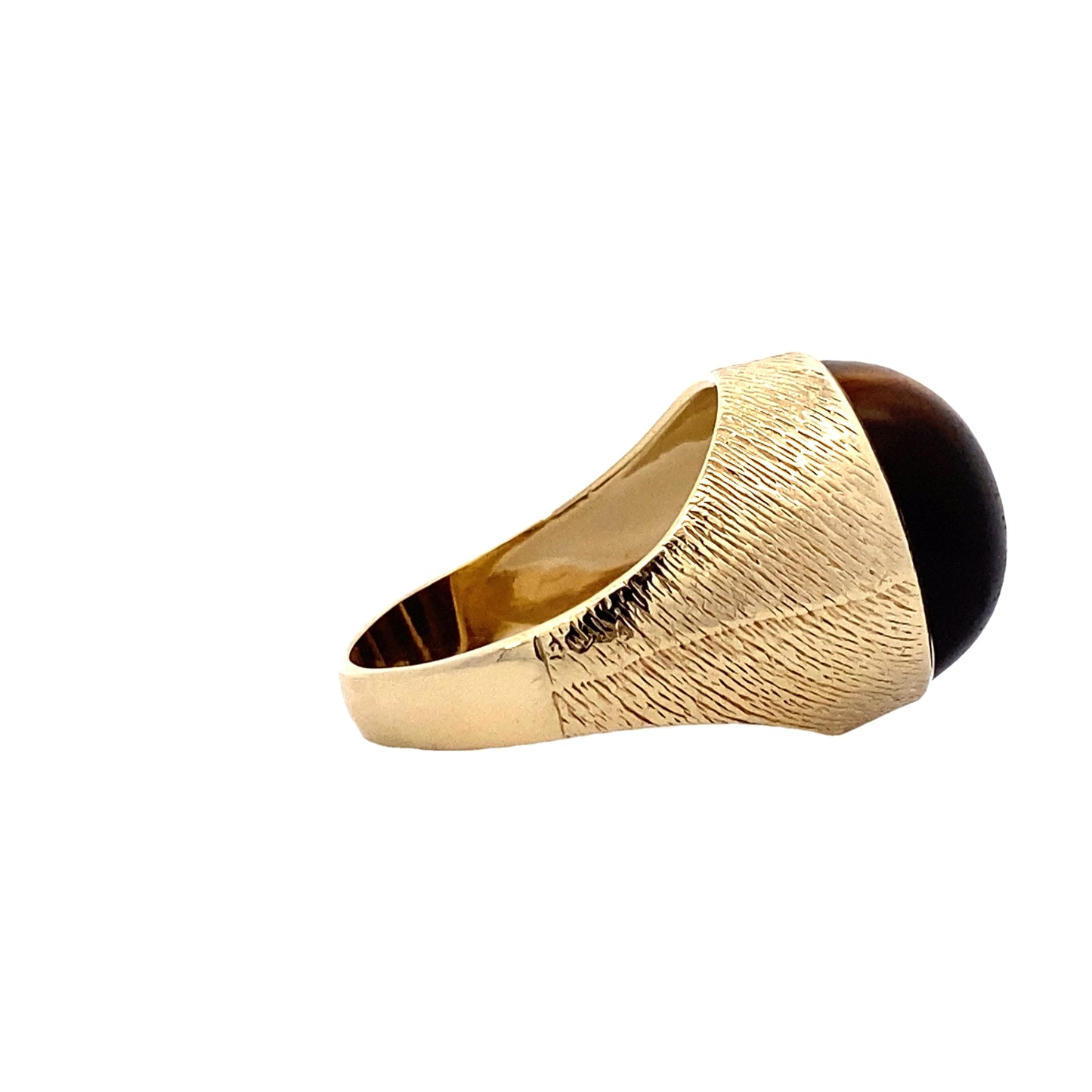 14K Yellow Gold Tigers Eye Ring