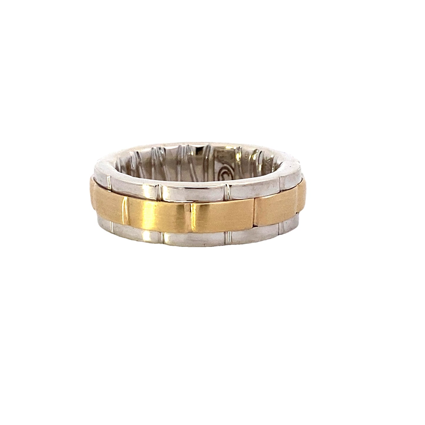 10K White & Yellow Gold Rolex Link Design Ring