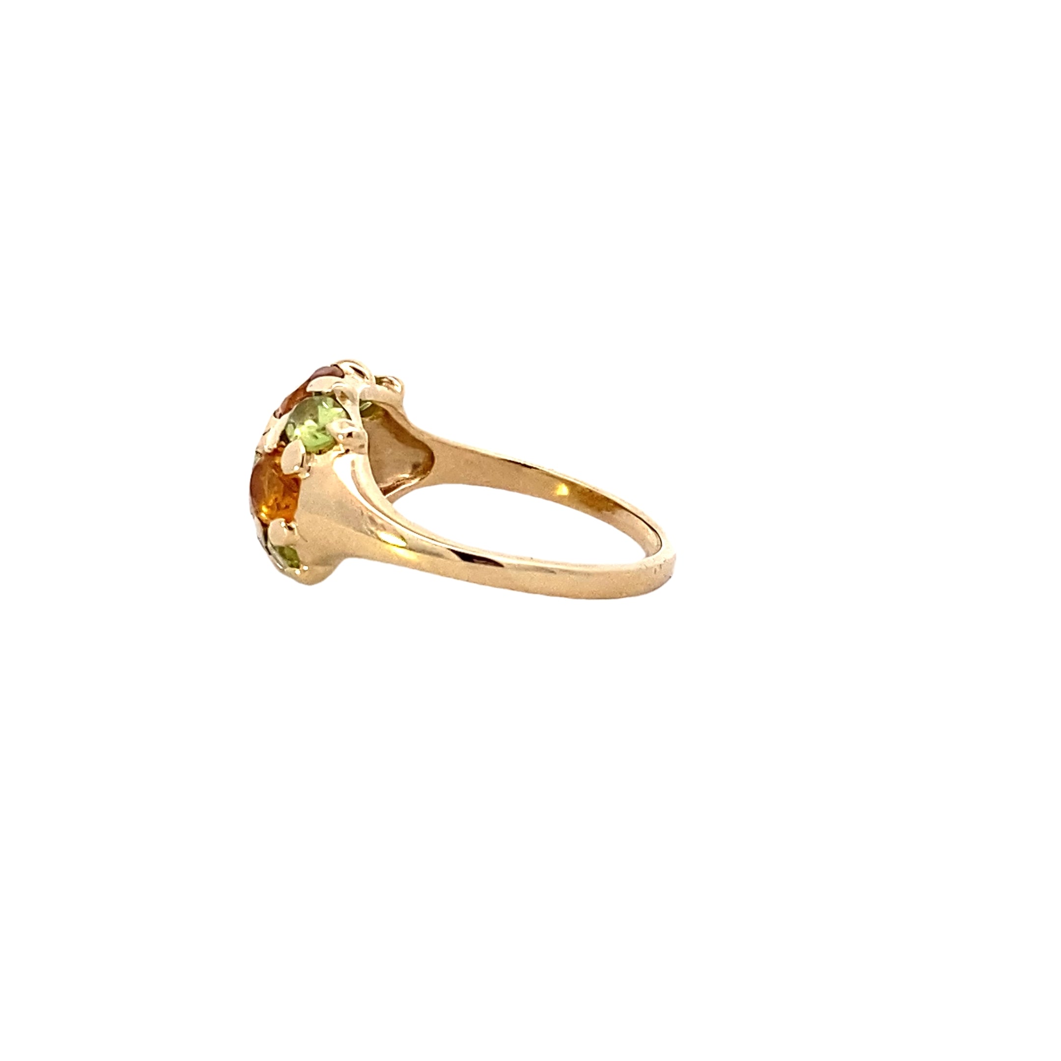 10K Yellow Gold Peridot & Citrine Ring