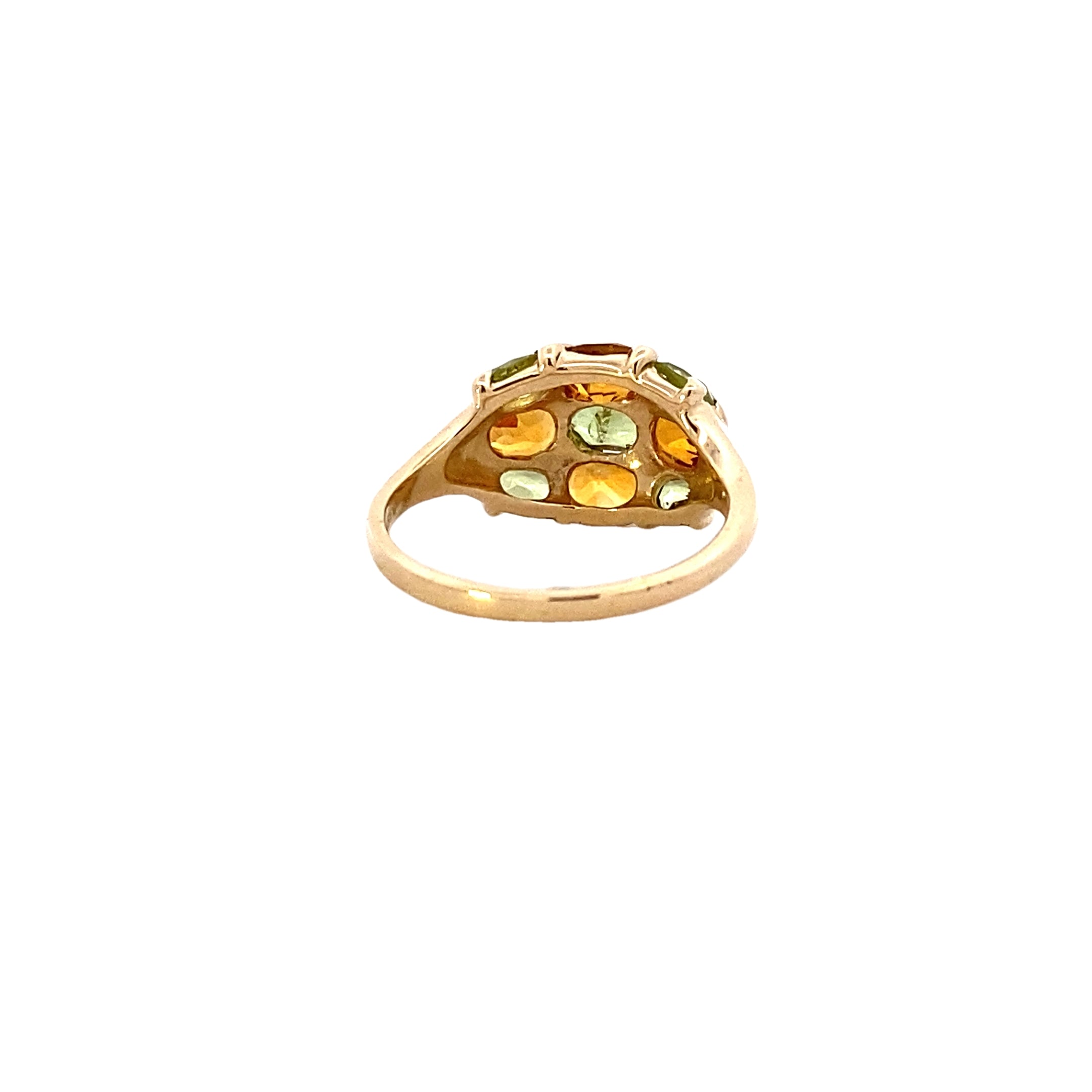 10K Yellow Gold Peridot & Citrine Ring