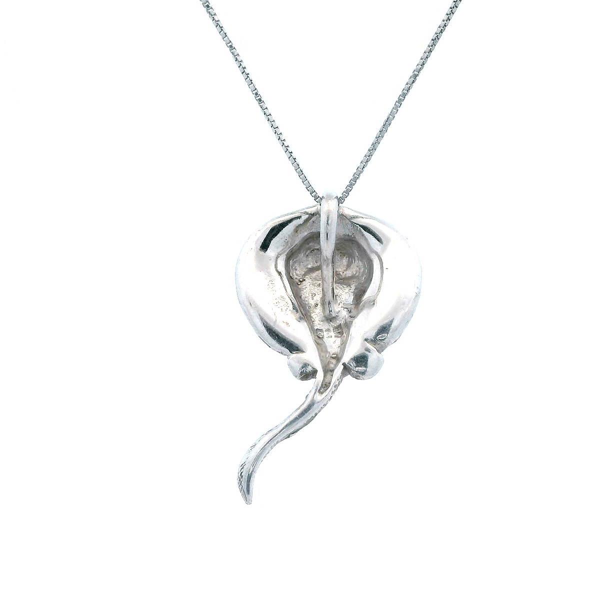 Sterling Silver Inlay Abalone Stingray Pendant & Chain Set