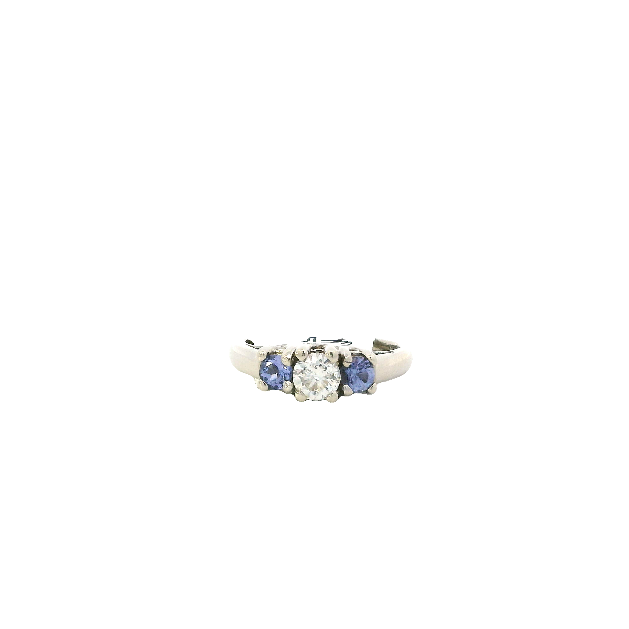 14K White Gold Diamond & Tanzanite Womens Ring - 0.37ct