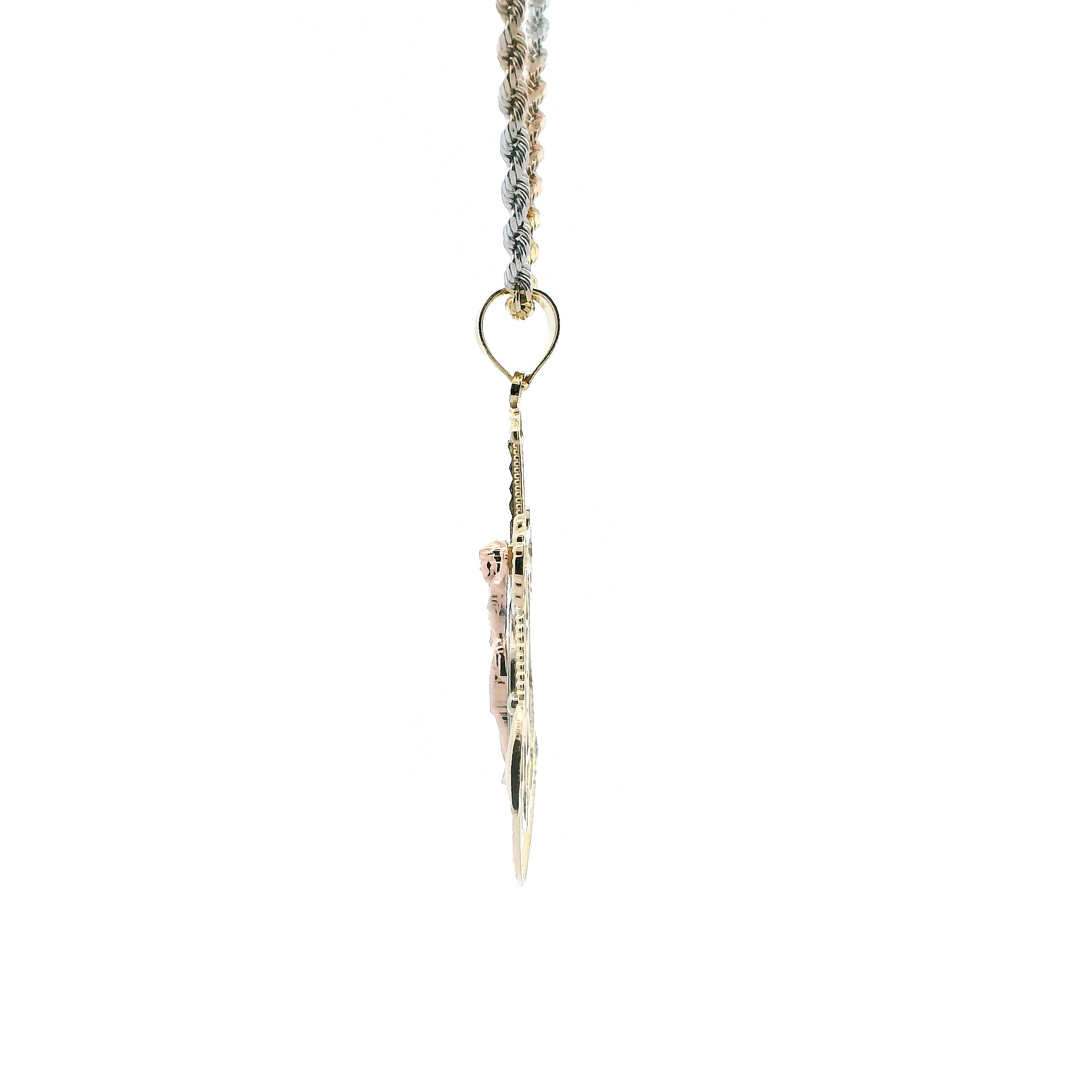14K Tri Color Religious Anchor Pendant & 23.5