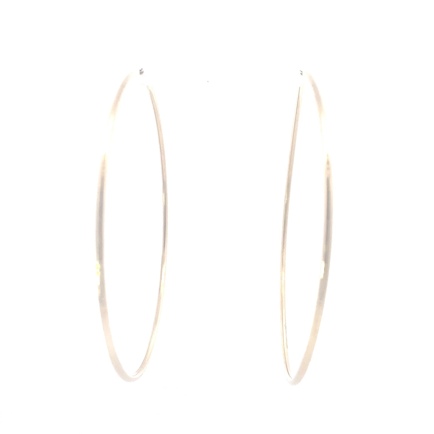 14K Yellow Gold Large Hoop Tube Earrings