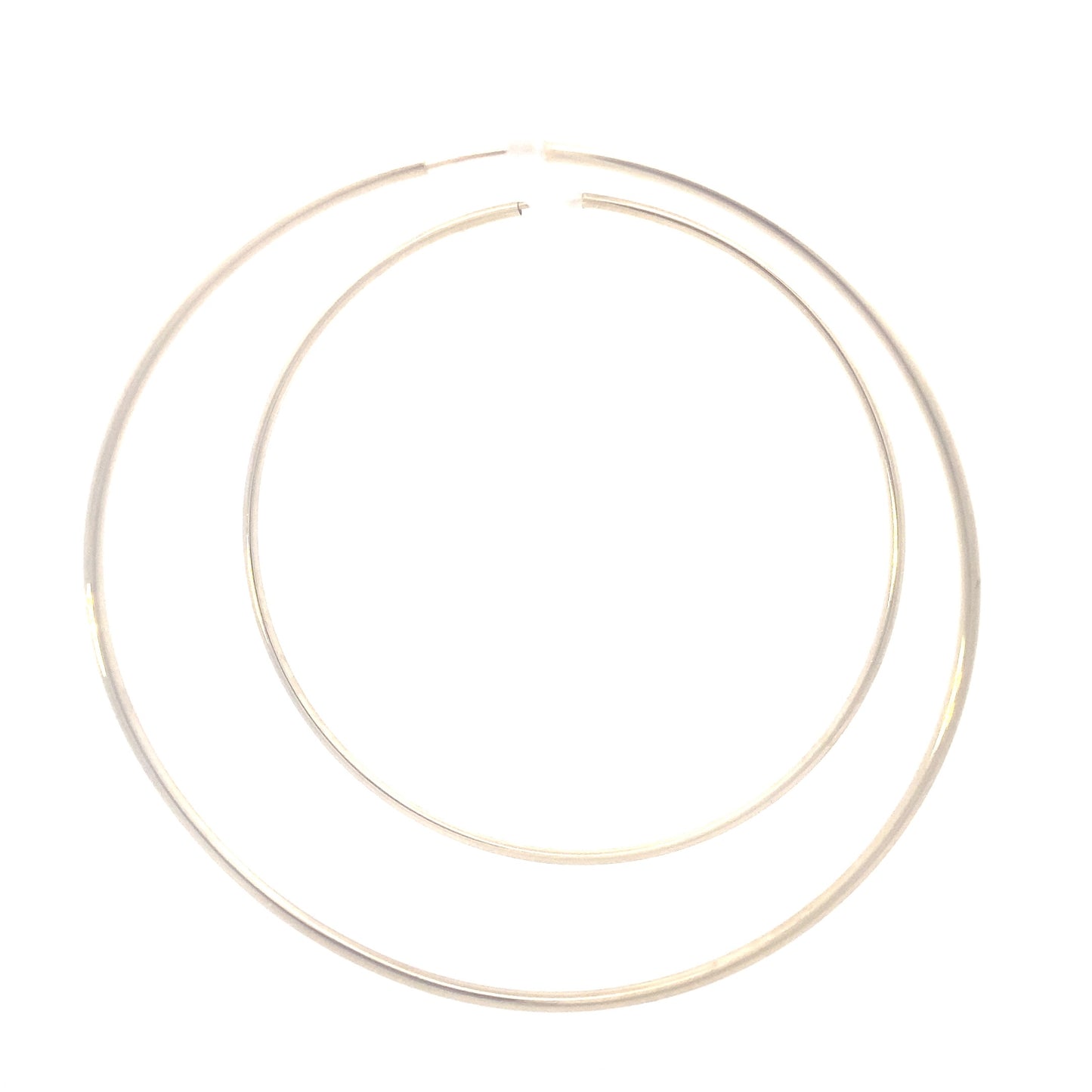 14K Yellow Gold Large Hoop Tube Earrings