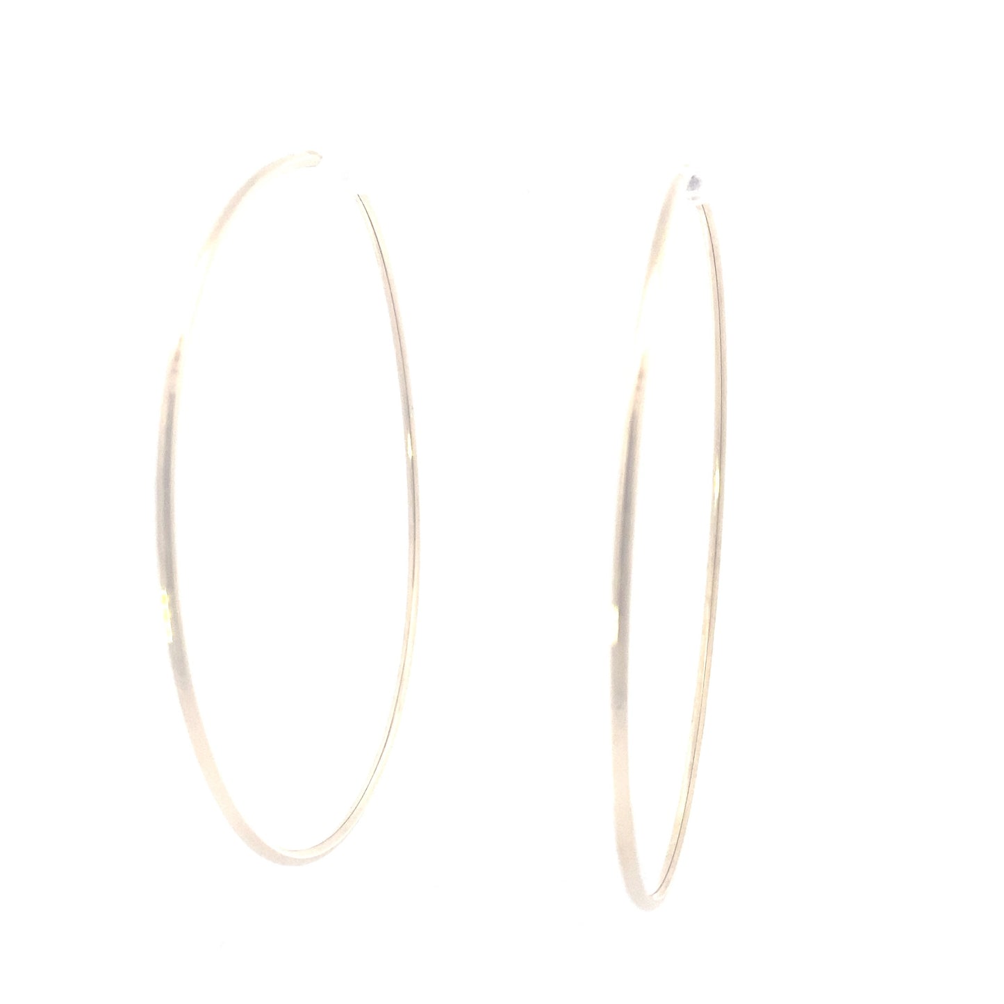 14K Yellow Gold Large Hoop Tube Earrings