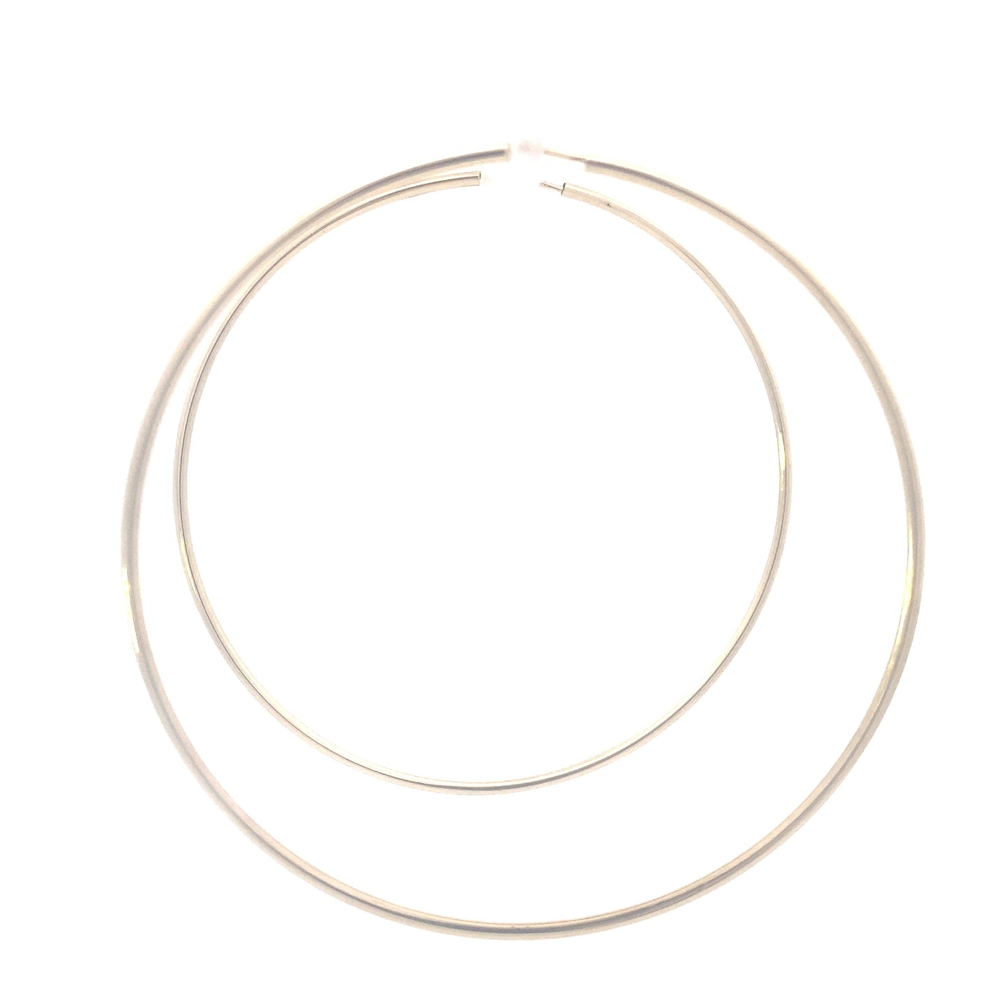 14K Yellow Gold Large Hoop Tube Earrings