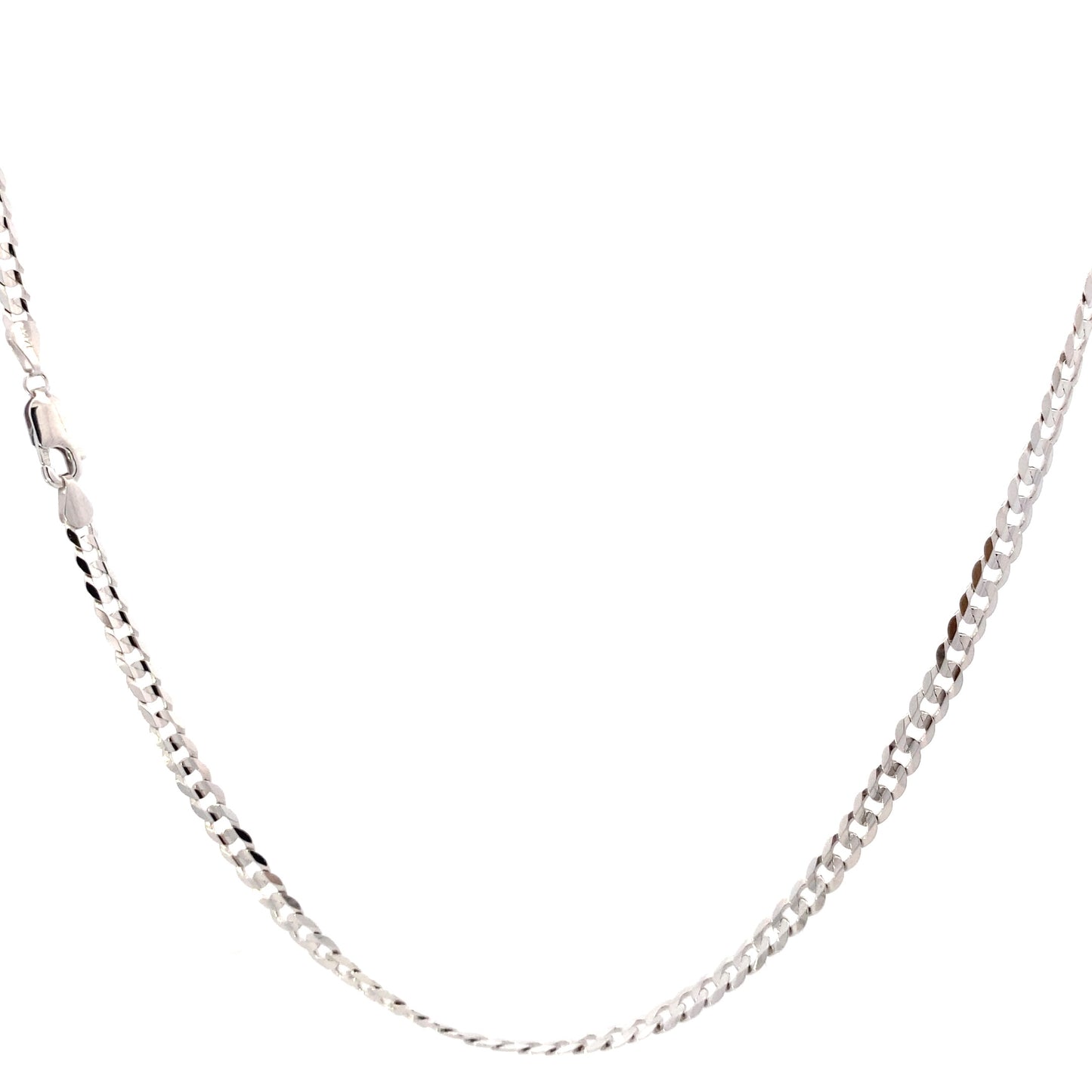 14K White Gold 26" Curb Chain