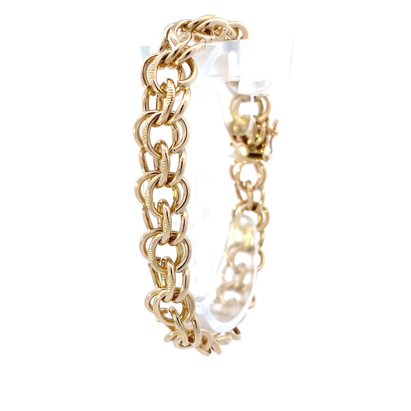 14K Yellow Gold 7.5" Double Curb Link Bracelet