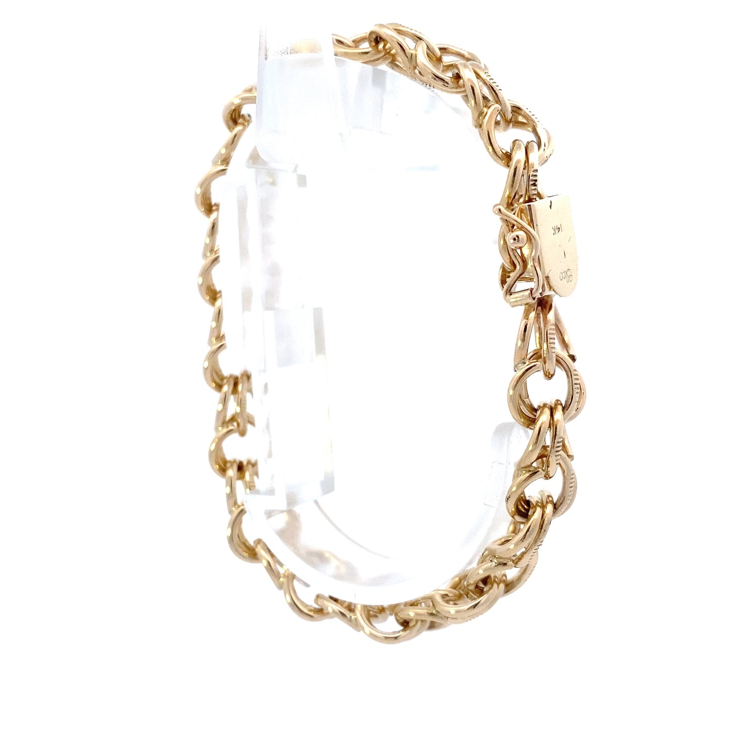 14K Yellow Gold 7.5" Double Curb Link Bracelet