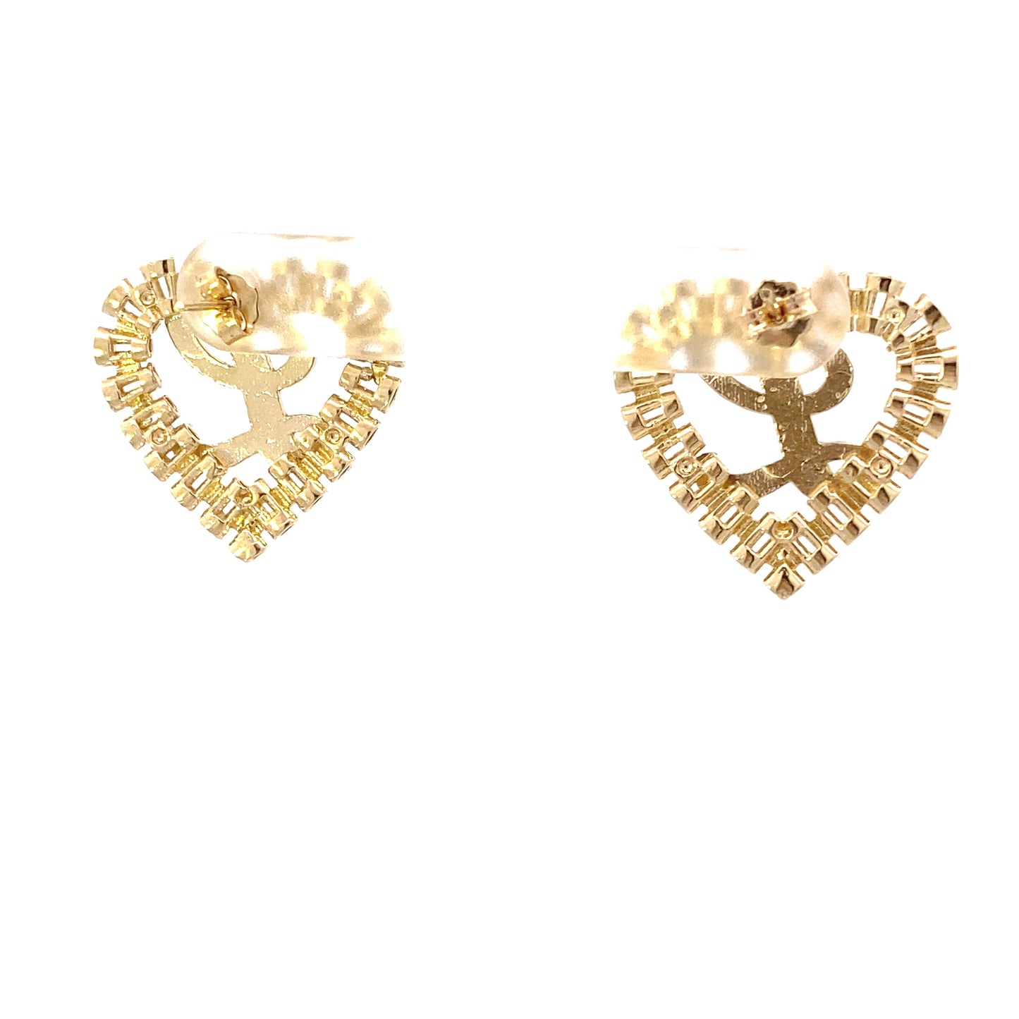 10K Yellow Gold Rolex Letter "L" Heart Earrings